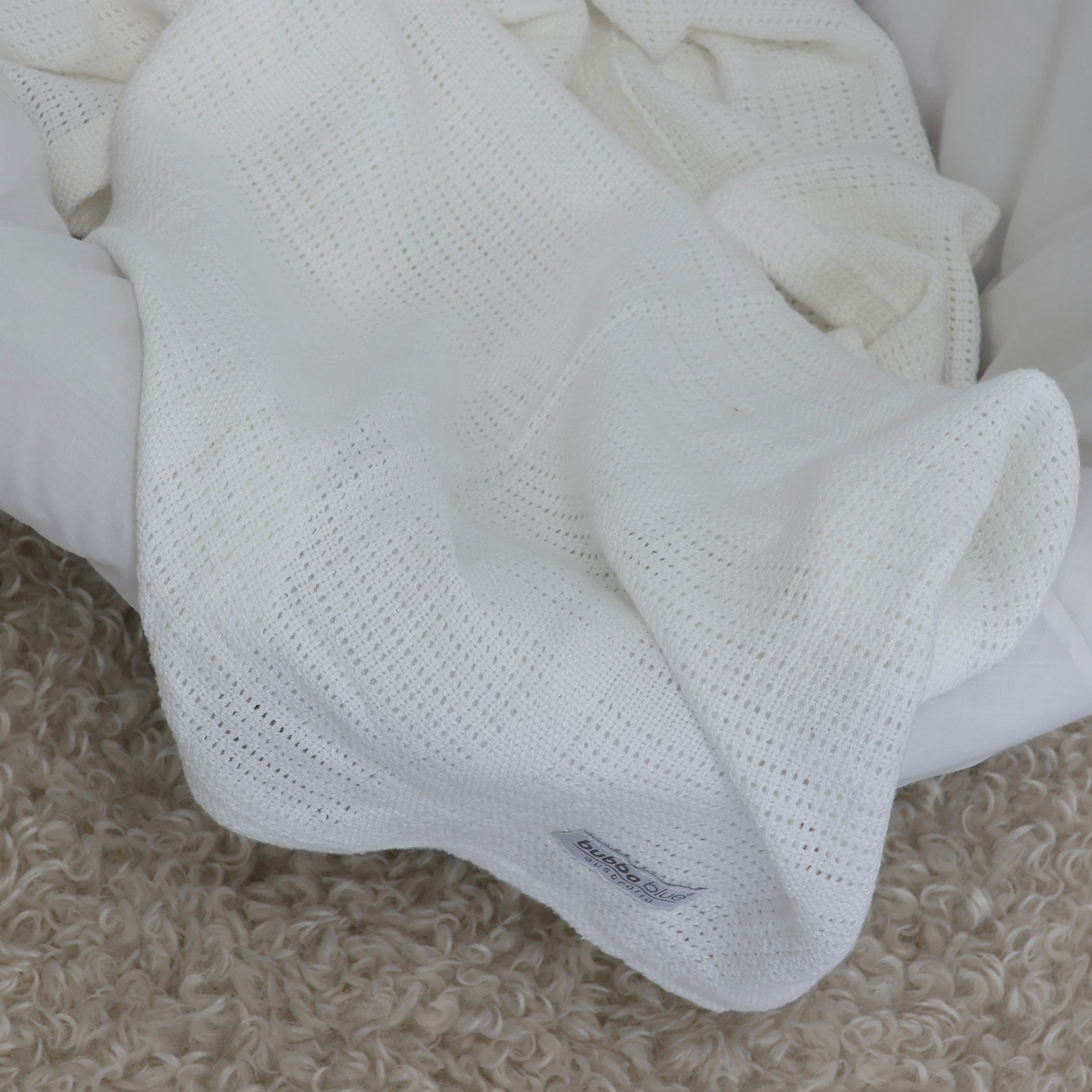 Soft & Breathable Bamboo White 2-Pack Cellular Blankets for Baby - Perfect for Nursery, Swaddling & Stroller Use