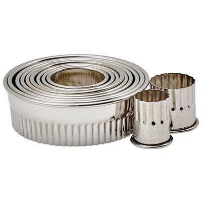 Winco Fluted Round Cookie Cutter Set - 3-Piece Stainless Steel Baking Tools for Perfect Cookies, Pies & Pastries | Ideal for Holiday Baking, Party Treats & DIY Desserts