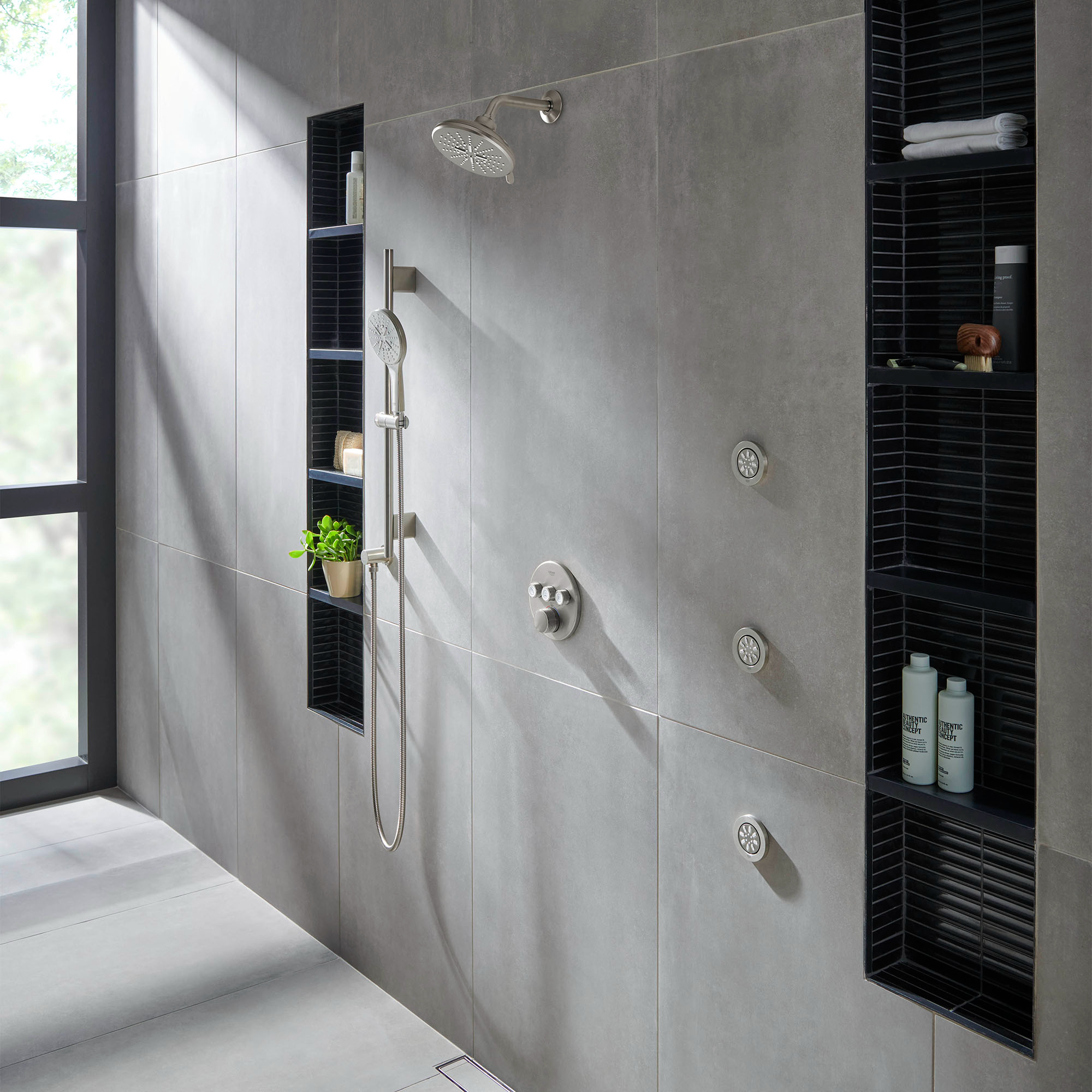Grohe GROHTHERM Triple Function Thermostatic Valve Trim - Premium Bathroom Shower Mixer for Modern Homes - Perfect for Spa-Like Showers and Water-Saving Installations