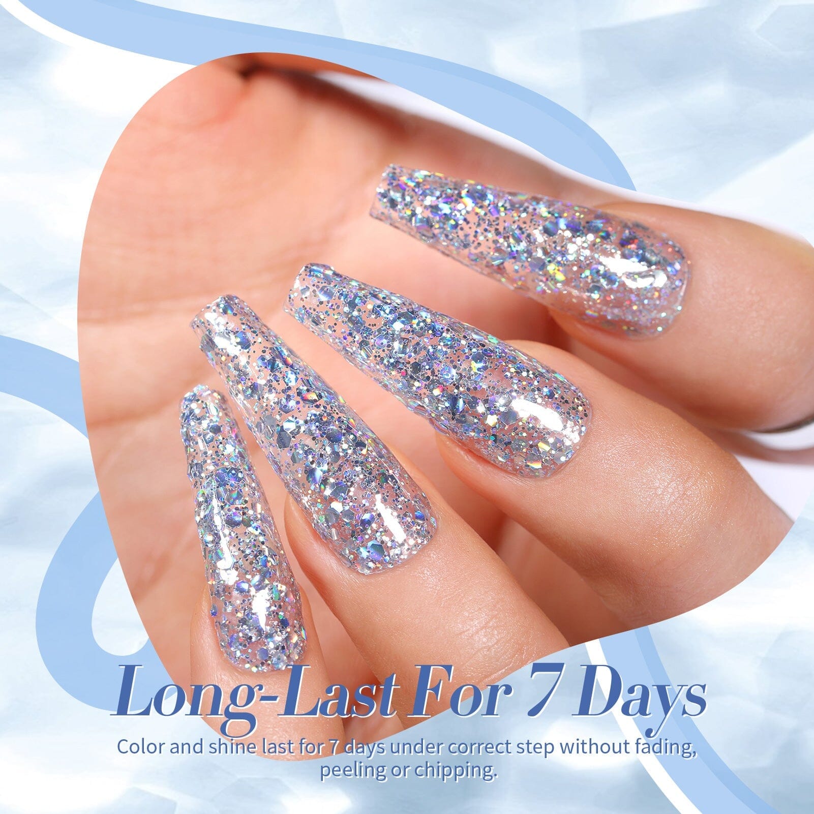 Iridescent Glitter Nail Polish Set - 10ml Long Lasting Vegan Nail Lacquer for Women - Perfect for Parties, Weddings & Special Occasions