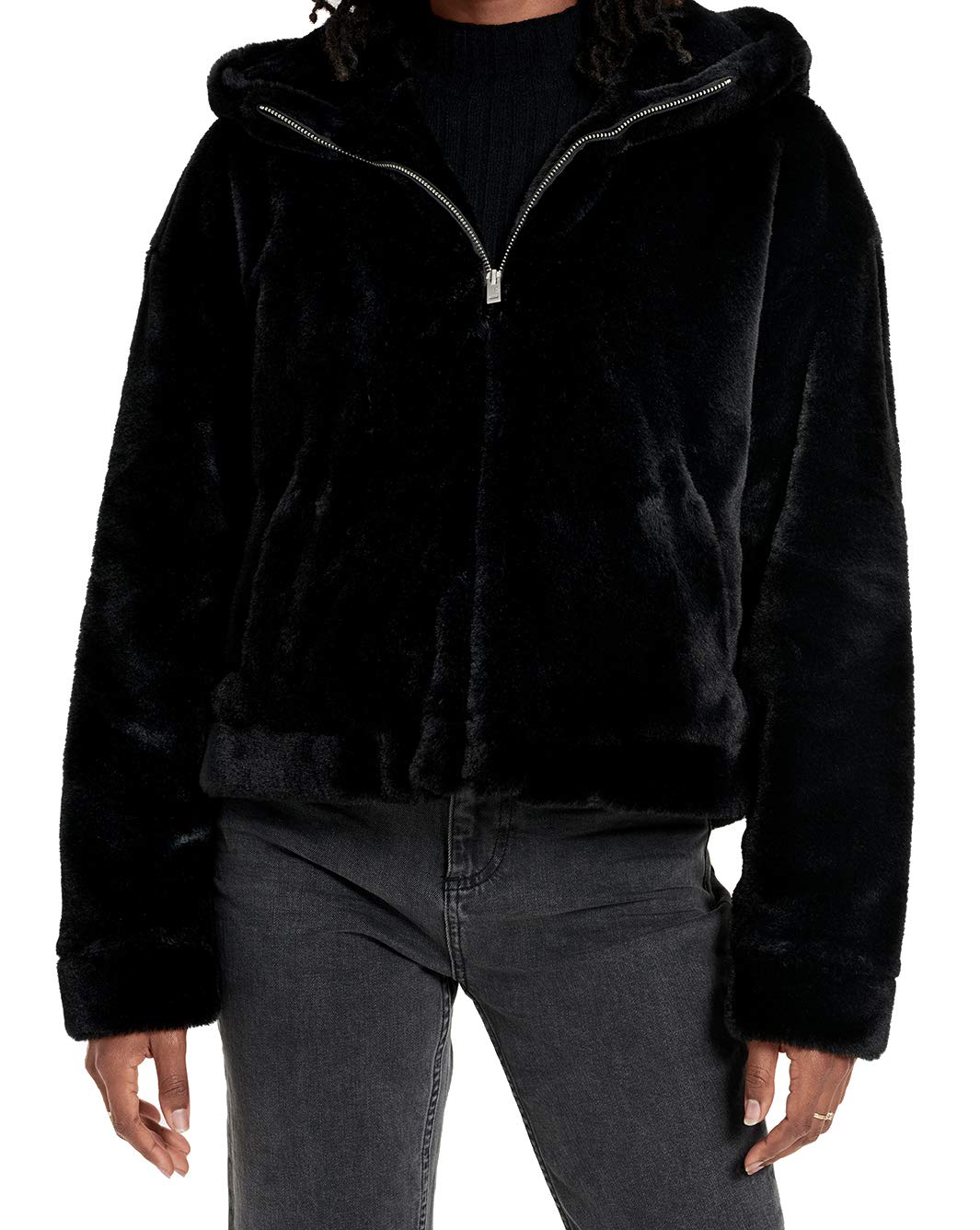 UGG Women's Mandy Faux Fur Hoodie - Cozy Winter Jacket with Soft Fleece Lining | Perfect for Cold Weather, Outdoor Activities & Casual Wear