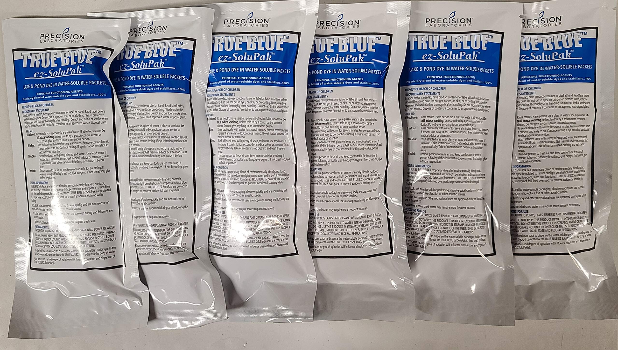True Blue EZ SoluPak Pond & Lake Dye - 6 Pack | Water Clarifier for Ponds, Lakes & Water Gardens | Safe for Fish & Plants | Improves Water Quality & Aesthetics