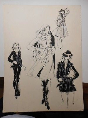 Vintage 1970s Eaton's Store Artwork Board - Retro Fashion Art Print 15x20 Inches - Wall Decor for Home, Office & Vintage Collectors