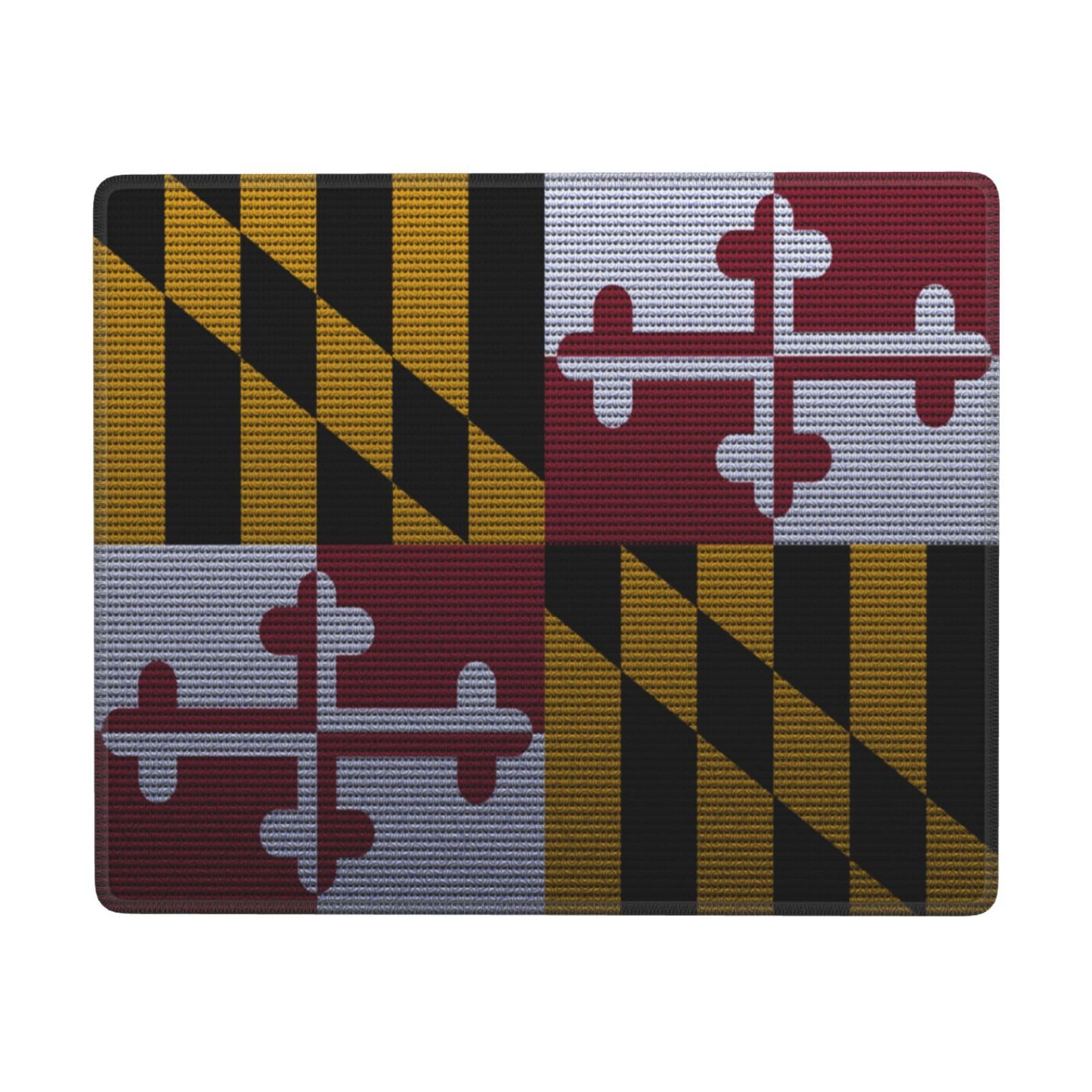 Maryland Flag Knit Effect Mouse Pad - Waterproof, Non-Slip Rubber Base - 7x9 Inch Office & Gaming Mousepad for Laptop & PC - Perfect for Home, Office & Gaming Setups