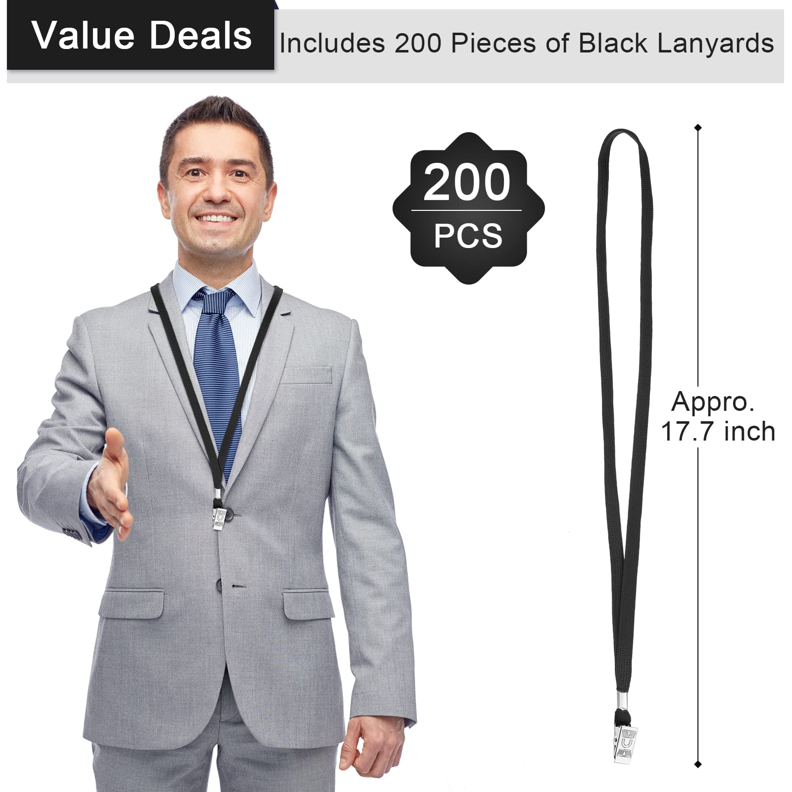 Marspark Bulk Lanyards with Swivel Hook for ID Cards - Office & Events Use