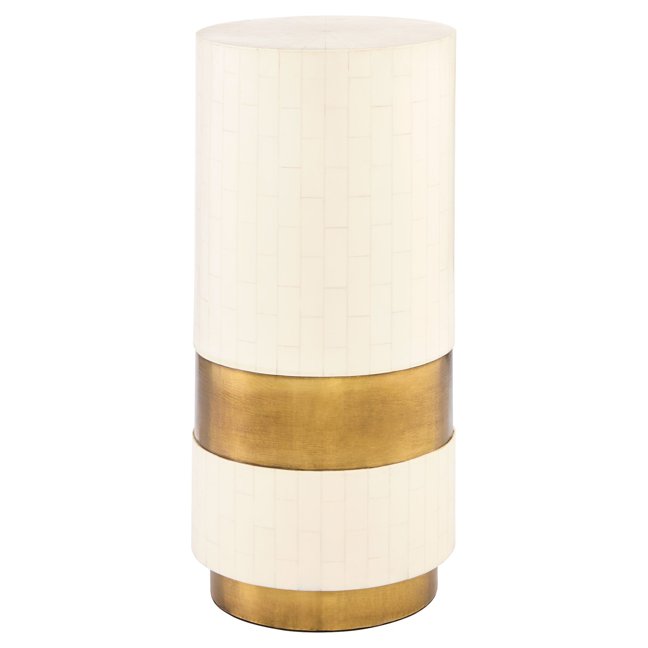 Cyan Design 11645 Monoco Side Table - Faux Bone Finish - Elegant Accent Table for Living Room, Bedroom, or Office Decor