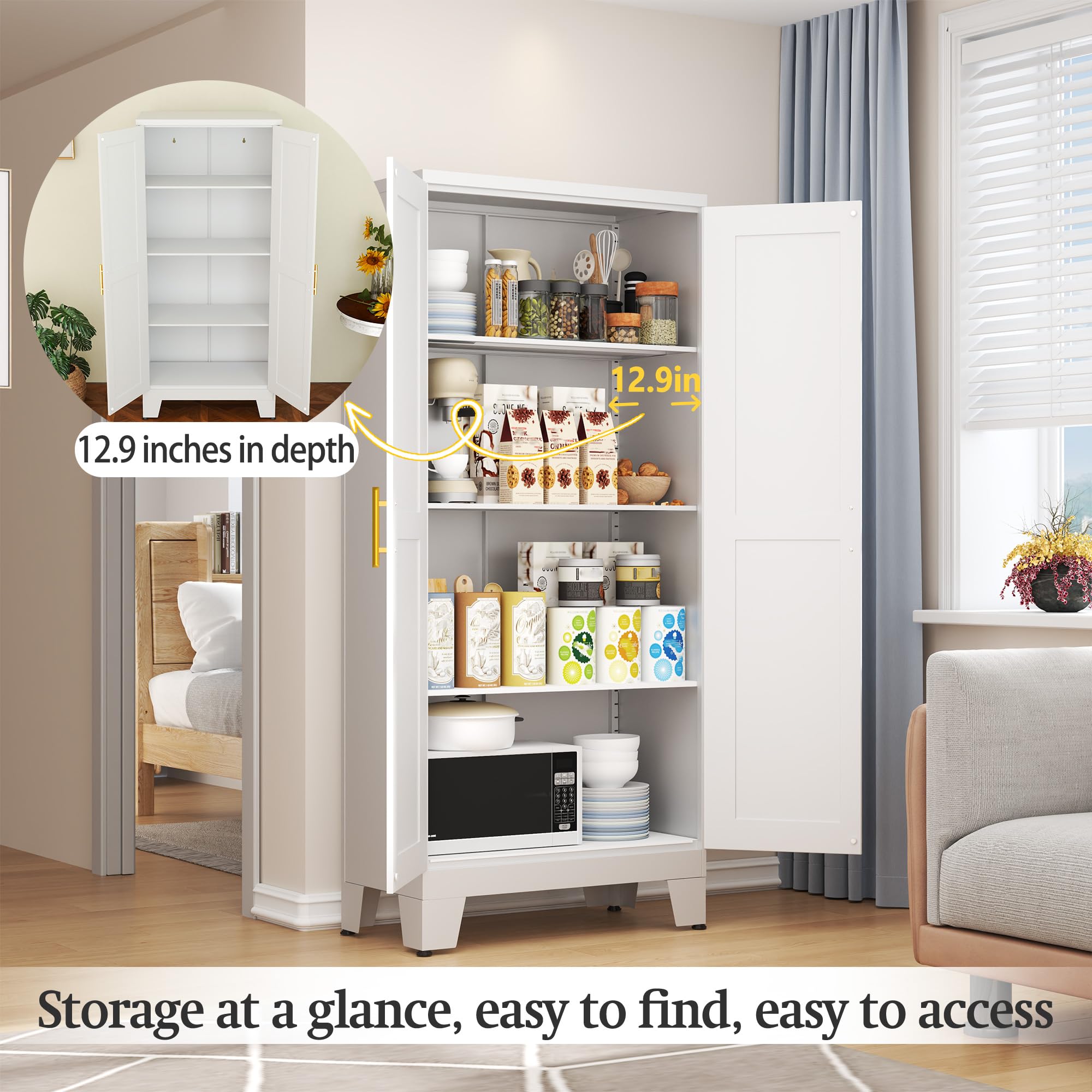 White Metal Storage Cabinet - 61