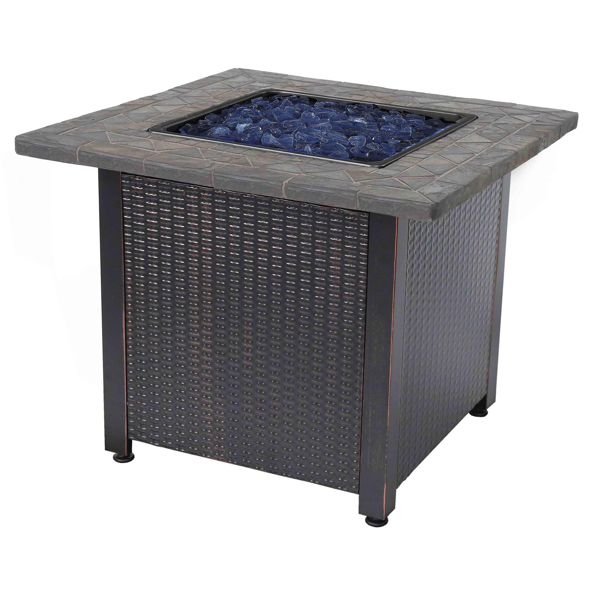 Endless Summer GAD1401GB Blue Glass LP Gas Outdoor Fire Pit - Perfect for Patio, Backyard, and Camping Gatherings
