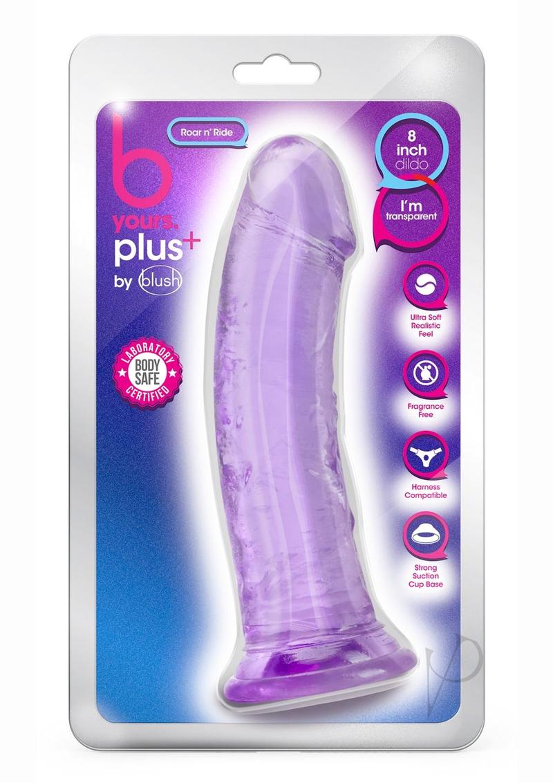 B Yours Plus Roar n' Ride Realistic 8 Inch Purple Dildo - Lifelike Adult Toy for Couples & Solo Play, Perfect for Spicing Up Your Bedroom Fun