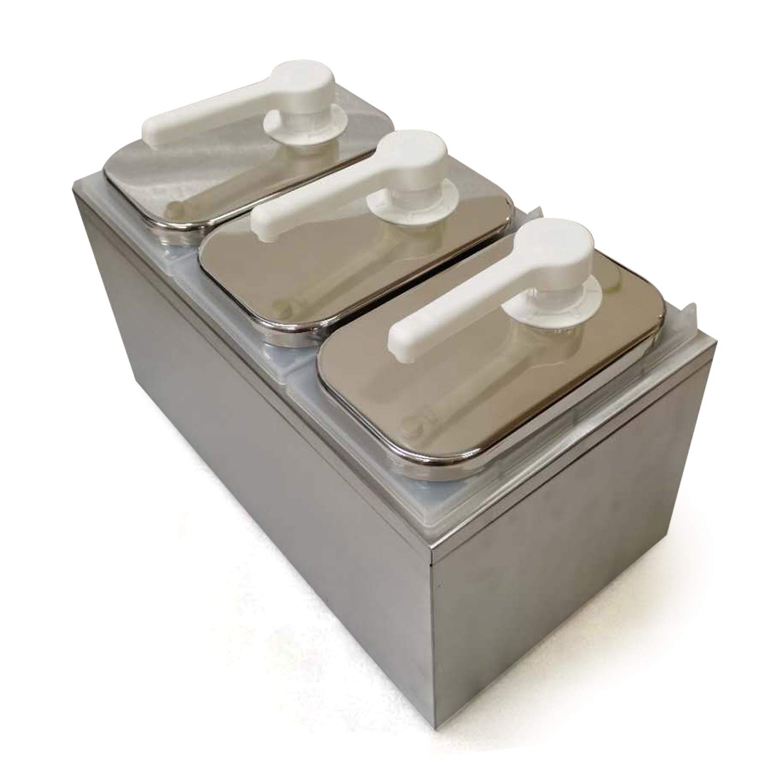 Stainless Steel 3-Head Sauce Pump Dispenser - Condiment Squeeze Bottle for Buffet, Restaurant & Catering Equipment - Perfect for Ketchup, Mustard & Mayo