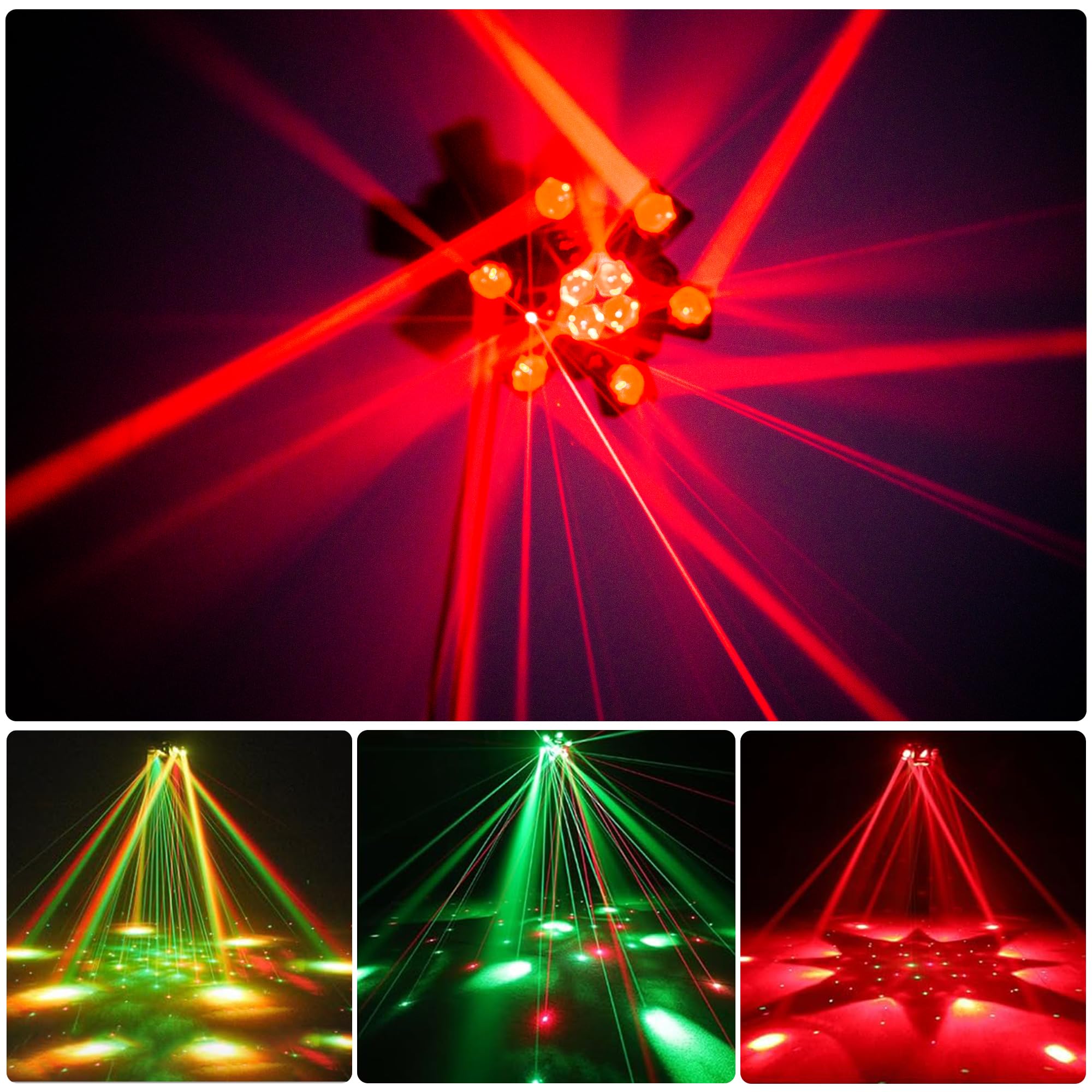 150W RGBW 4-in-1 Moving Head DJ Lights with 6 Arms - DMX512 & Sound Activated Rotating Stage Lights for Wedding, Live House, KTV, Bar & Club - Professional Disco Lighting for Dance Parties & Nightclub Events