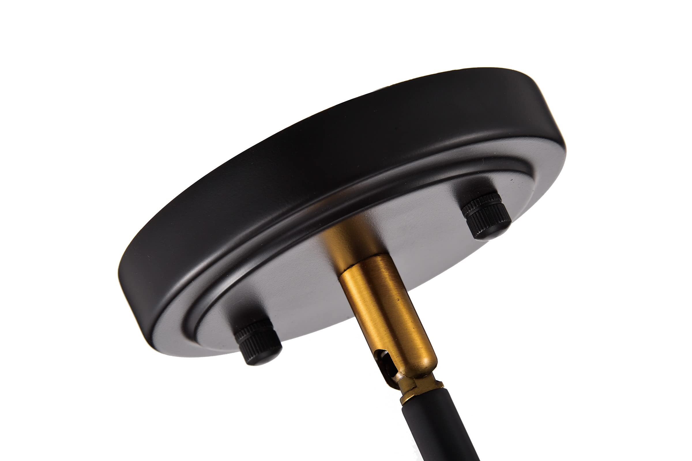 Edvivi Modern Adjustable Height Kitchen Pendant Light - Handblown Glass Cone Shade, Oil Rubbed Bronze Finish with Antique Gold Hardware - 14 Inch Island Sink Lighting for Dining Room, Kitchen Counter & Breakfast Bar