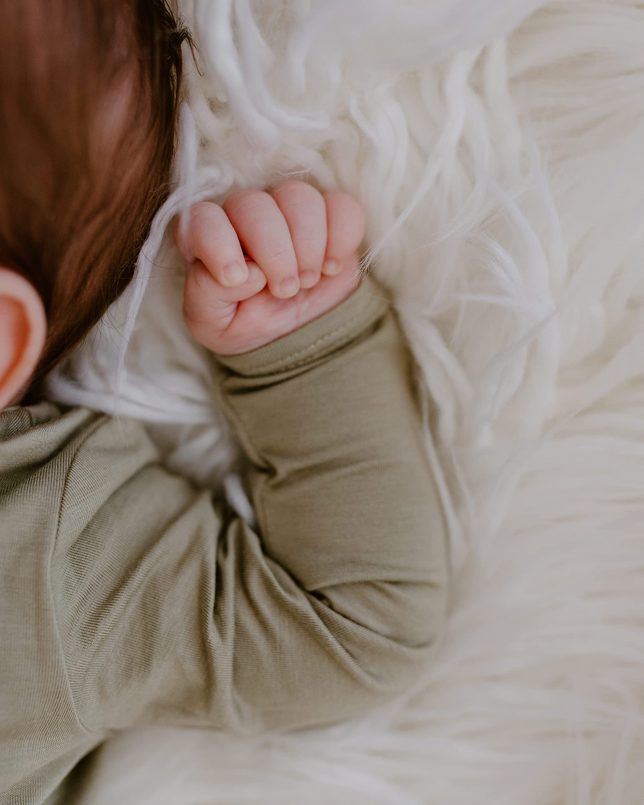Soft Knotted Gown for Newborn Baby - Bamboo Viscose Infant Sleeper with Mittens | Unisex Baby Clothes for Boys & Girls | Perfect for Hospital, Photo Shoots & First Outfits
