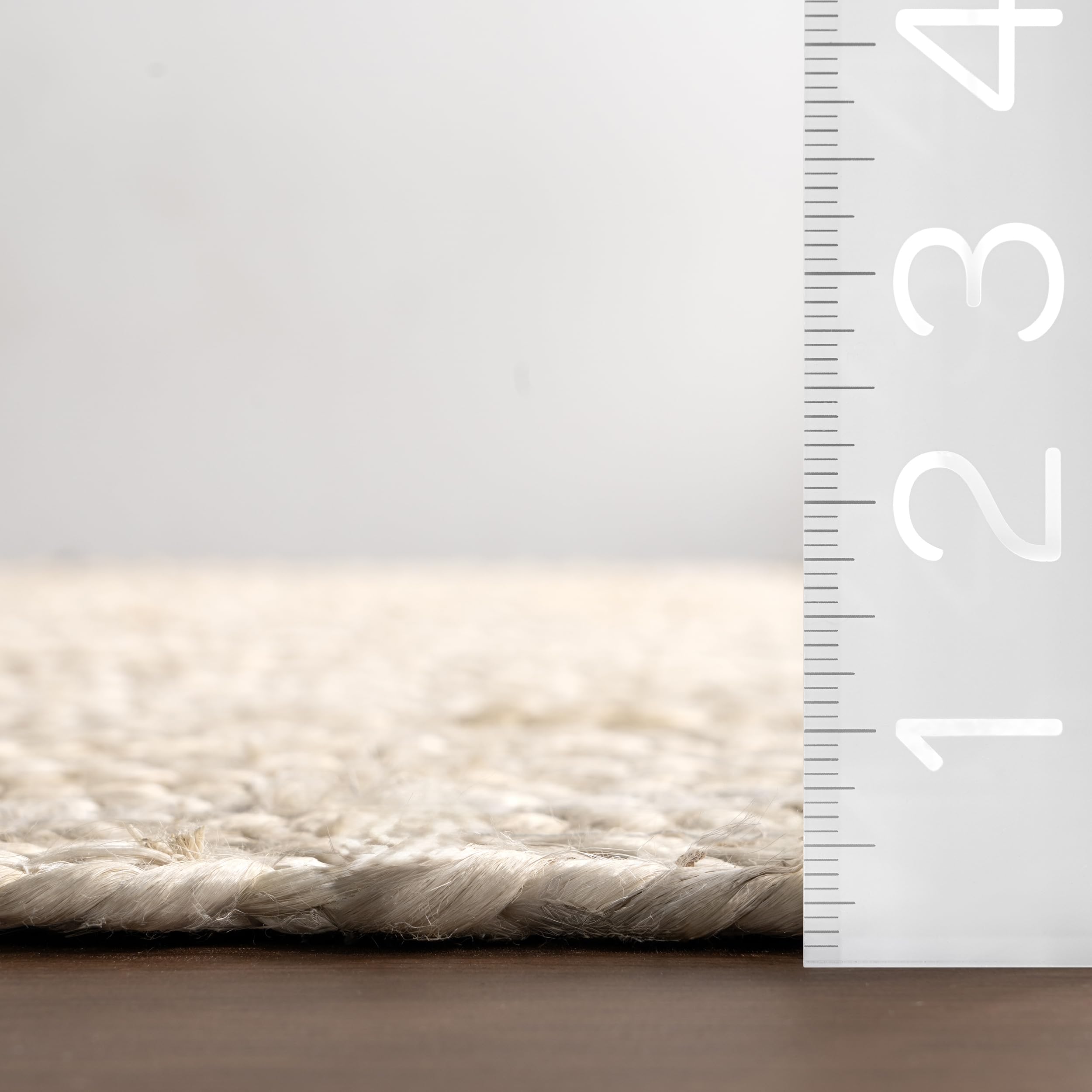 nuLOOM 8x10 Rigo Jute Hand Woven Natural Fiber Area Rug - Off White Solid Farmhouse Design for Bedroom, Living Room, Dining Room, Hallway, Office, Kitchen & Entryway | Eco-Friendly Home Decor & Cozy Floor Covering