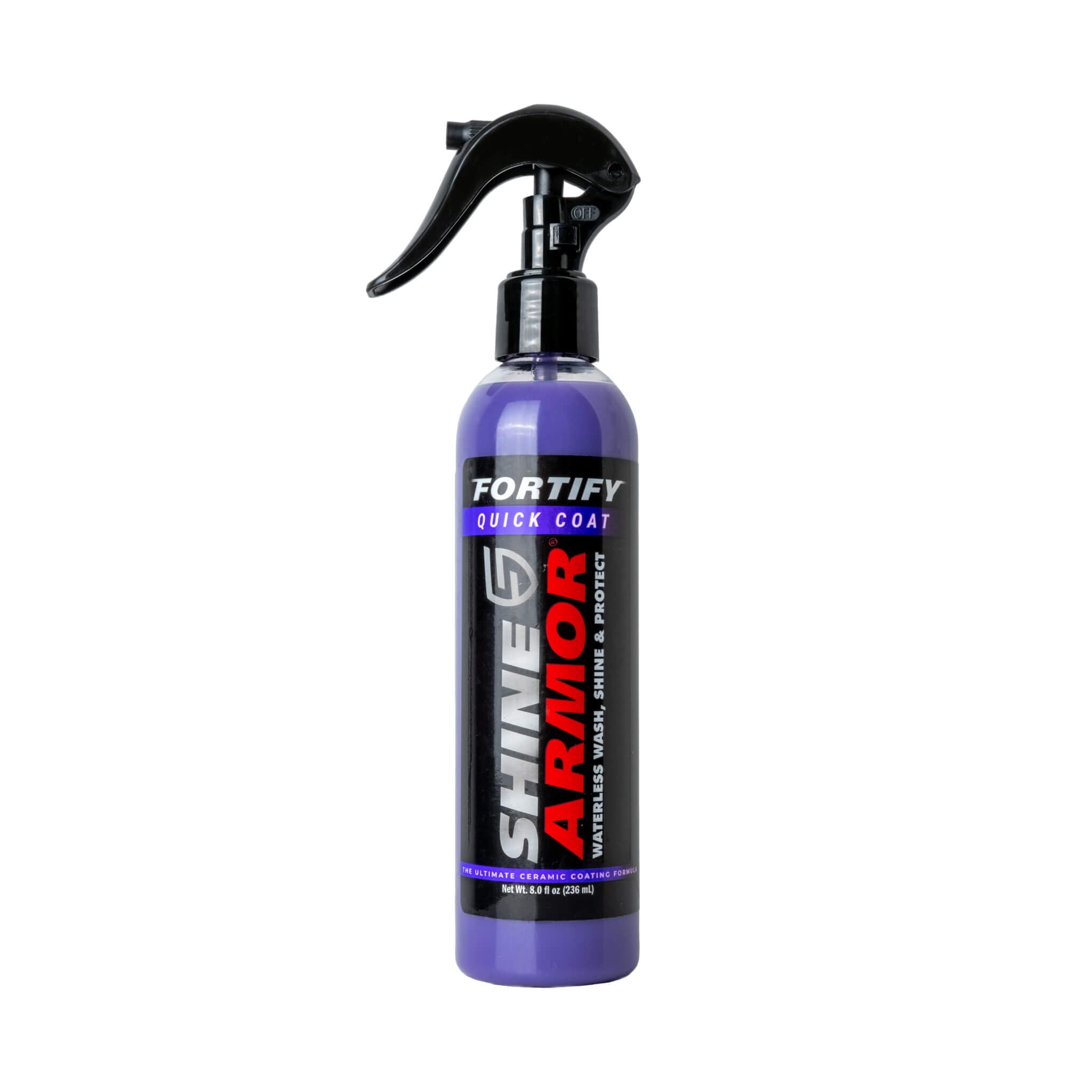 SHINE ARMOR Ceramic Coating Fortify Quick Coat - Car Wax Polish Spray & Waterless Wash Wax - Hydrophobic Polymer Paint Sealant & Detail Protection (8 Fl Oz) - Perfect for Car Detailing, Paint Protection & Showroom Shine Maintenance