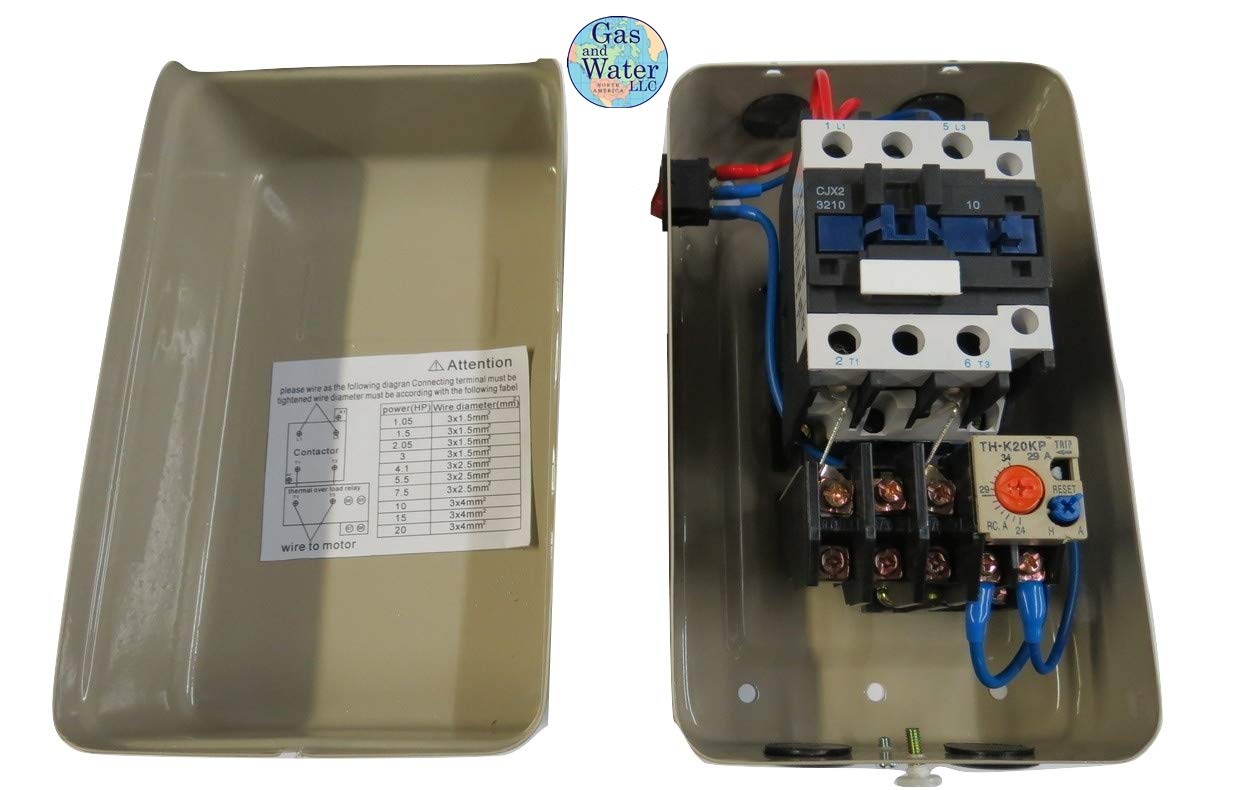 5 HP Single Phase 220/240V Magnetic Electric Motor Starter with On/Off Switch - Ideal for Industrial Machinery and HVAC Systems
