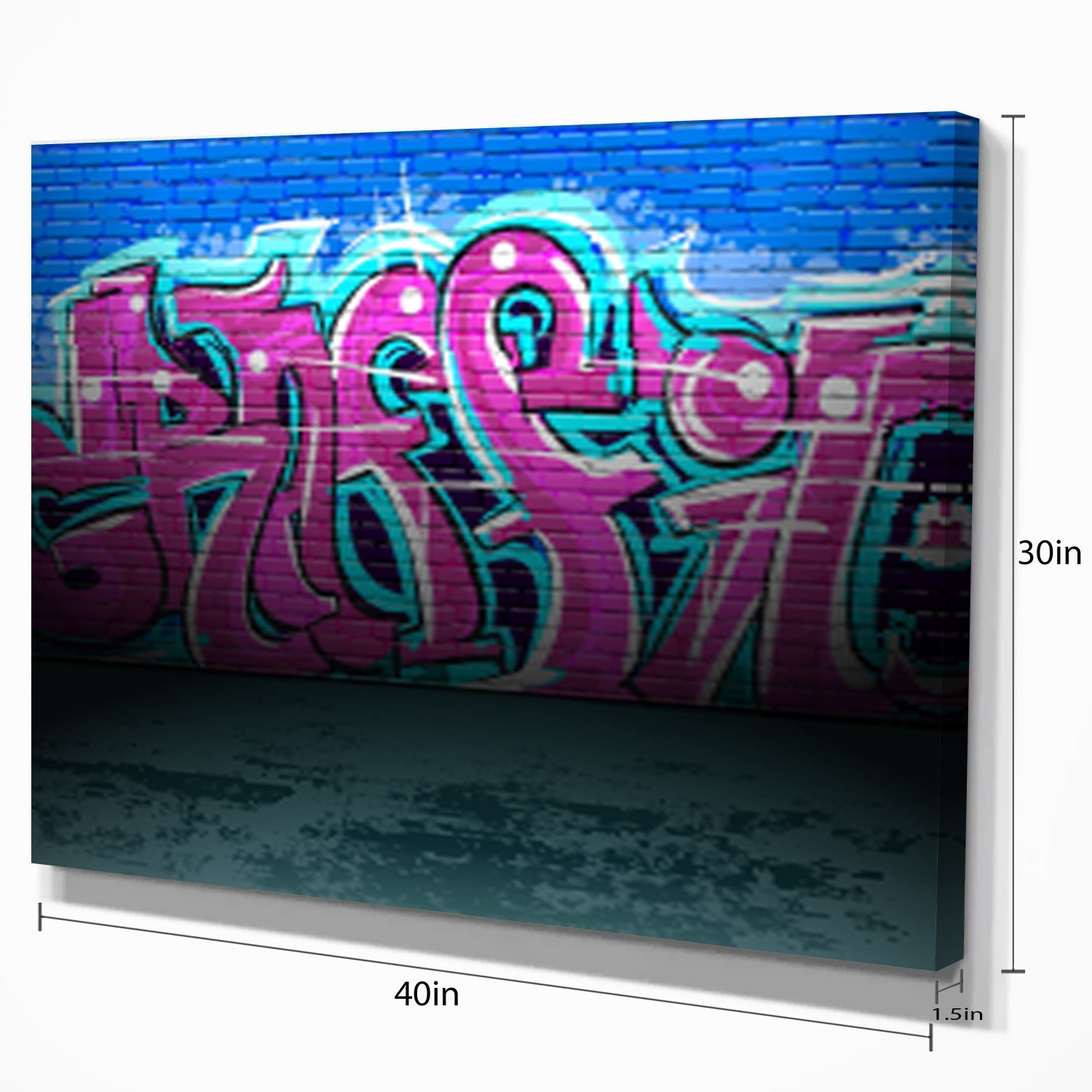 Vibrant Purple Graffiti Wall Street Art Canvas Print - Urban Decor for Living Room, Bedroom & Office