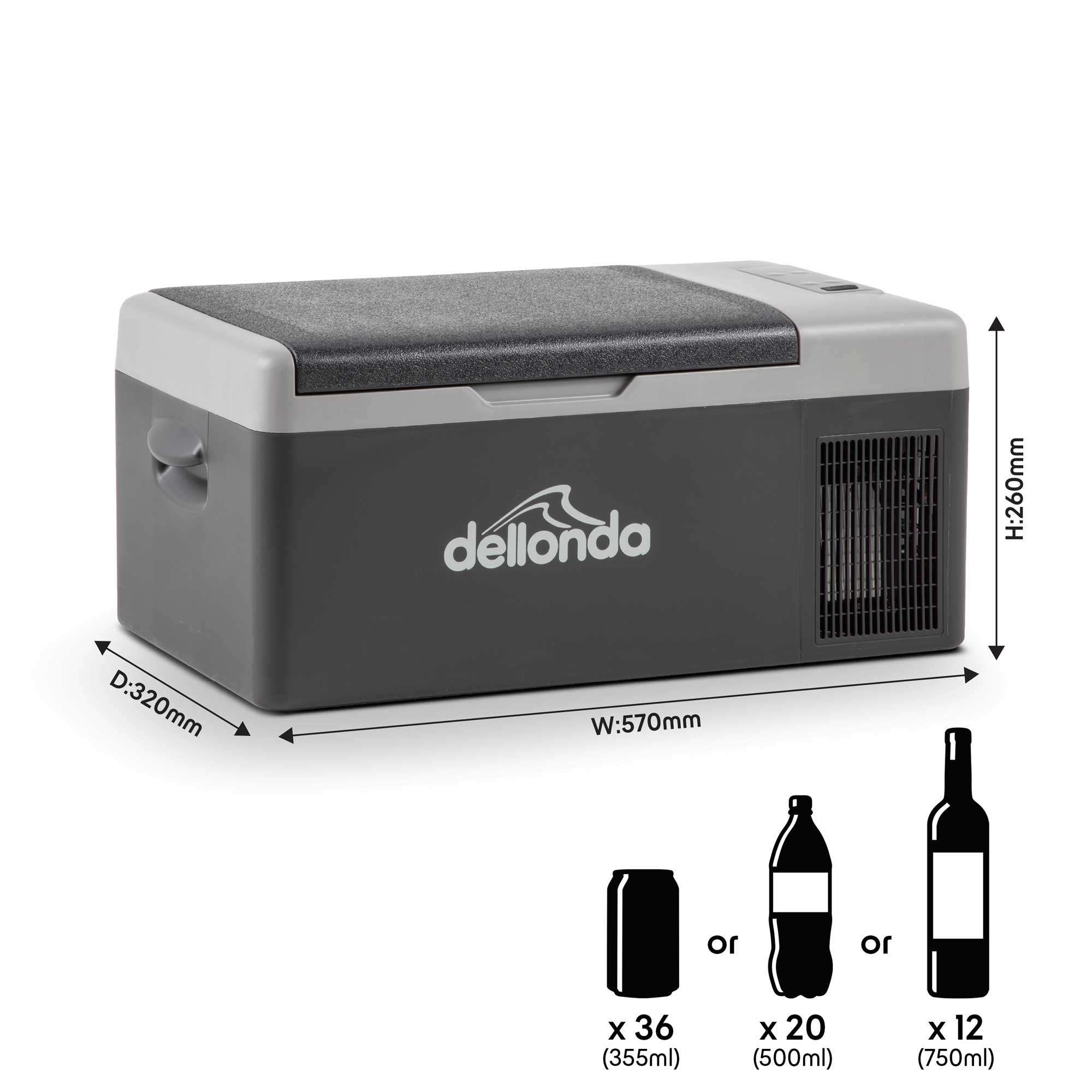 15L Portable Car Fridge Freezer - 12V/24V Compressor Cooler Box for Road Trips, Camping & Outdoor Adventures | DL12 Model