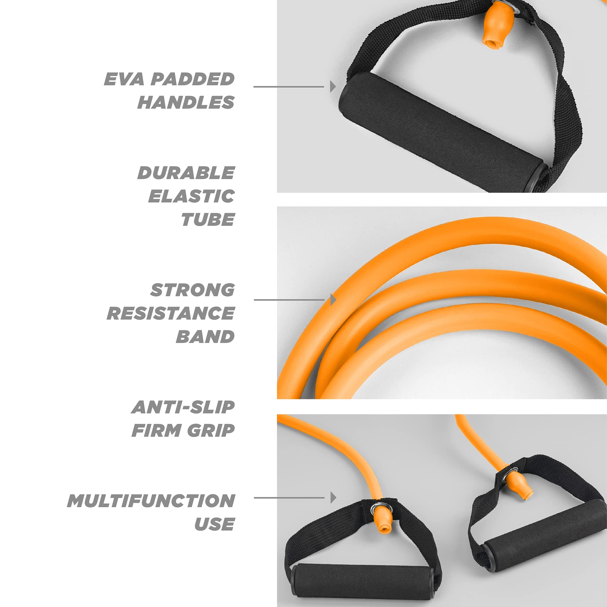 Phoenix Fitness Resistance Band with Handles - Heavy Duty Exercise Bands for Strength Training, Stretching & Workouts - Home & Gym Equipment for Men & Women (Light/Medium/Strong Resistance) - Perfect for CrossFit, Yoga, Pilates & Physical Therapy