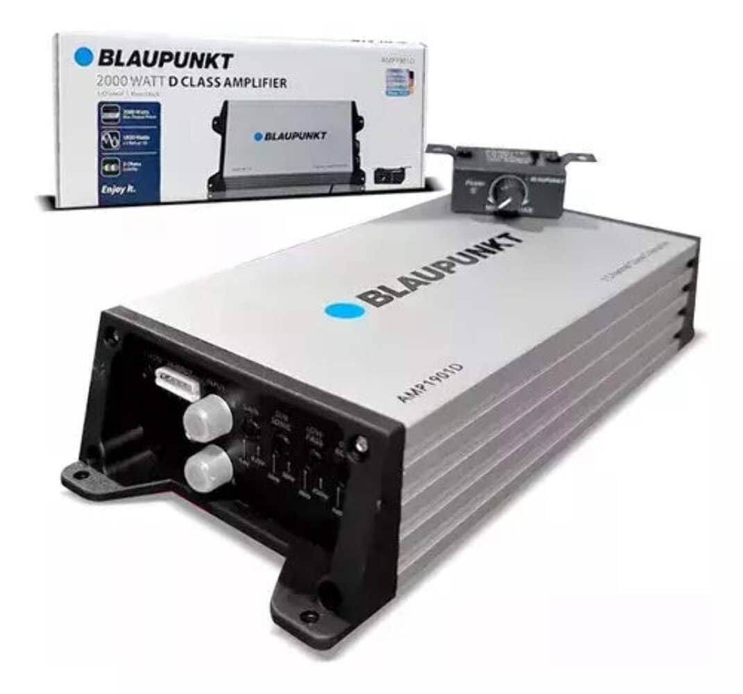 Blaupunkt AMP1901D 1-Channel Class D Car Amplifier - 2000W Max Power for High-Performance Audio | Perfect for Car Audio Upgrades & Bass Enhancement