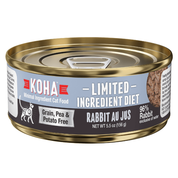 KOHA LID Rabbit Pate Grain-Free Canned Cat Food - Limited Ingredient Diet, High Protein Wet Food for Cats with Sensitive Stomachs - Perfect for Indoor Cats & Kittens with Allergies