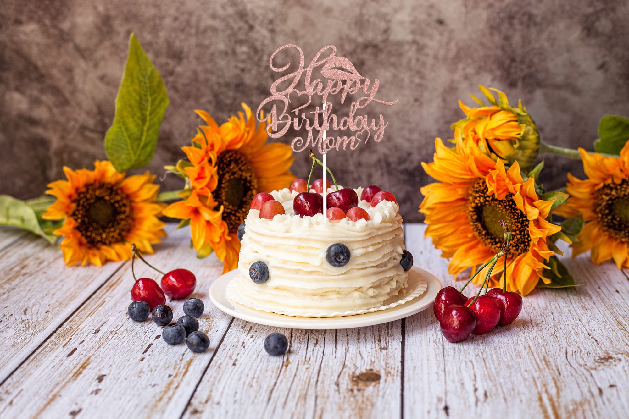 Best Mom Ever Cake Topper - Rose Gold Happy Birthday & Mother's Day Decorations for Parties | Perfect for Mother's Day Celebrations, Birthday Cakes, and Special Occasions
