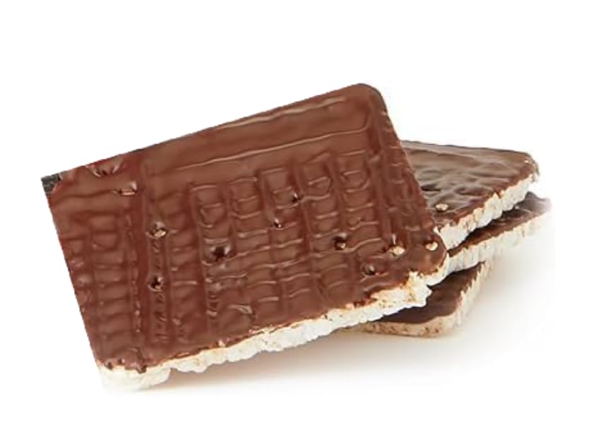 Paskesz Chocolate Covered Rice Cakes Squares - Whole Grain, Dairy Free, Gluten Free, Kosher, Low Calorie Healthy Snacks (2.6 oz, Pack of 1) - Perfect for On-the-Go, School Lunches & Weight Management