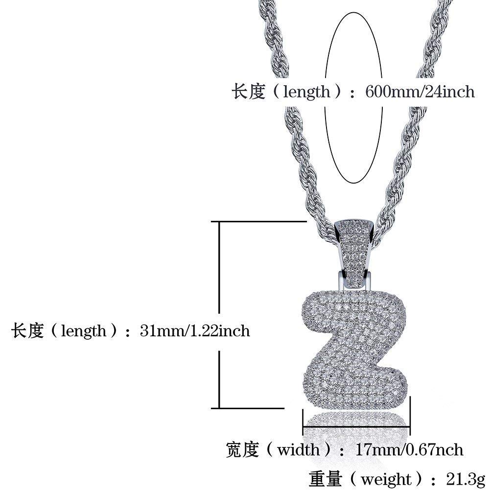 Custom Iced Out Zircon Bubble Pendant with Chain for Hip-Hop Jewelry