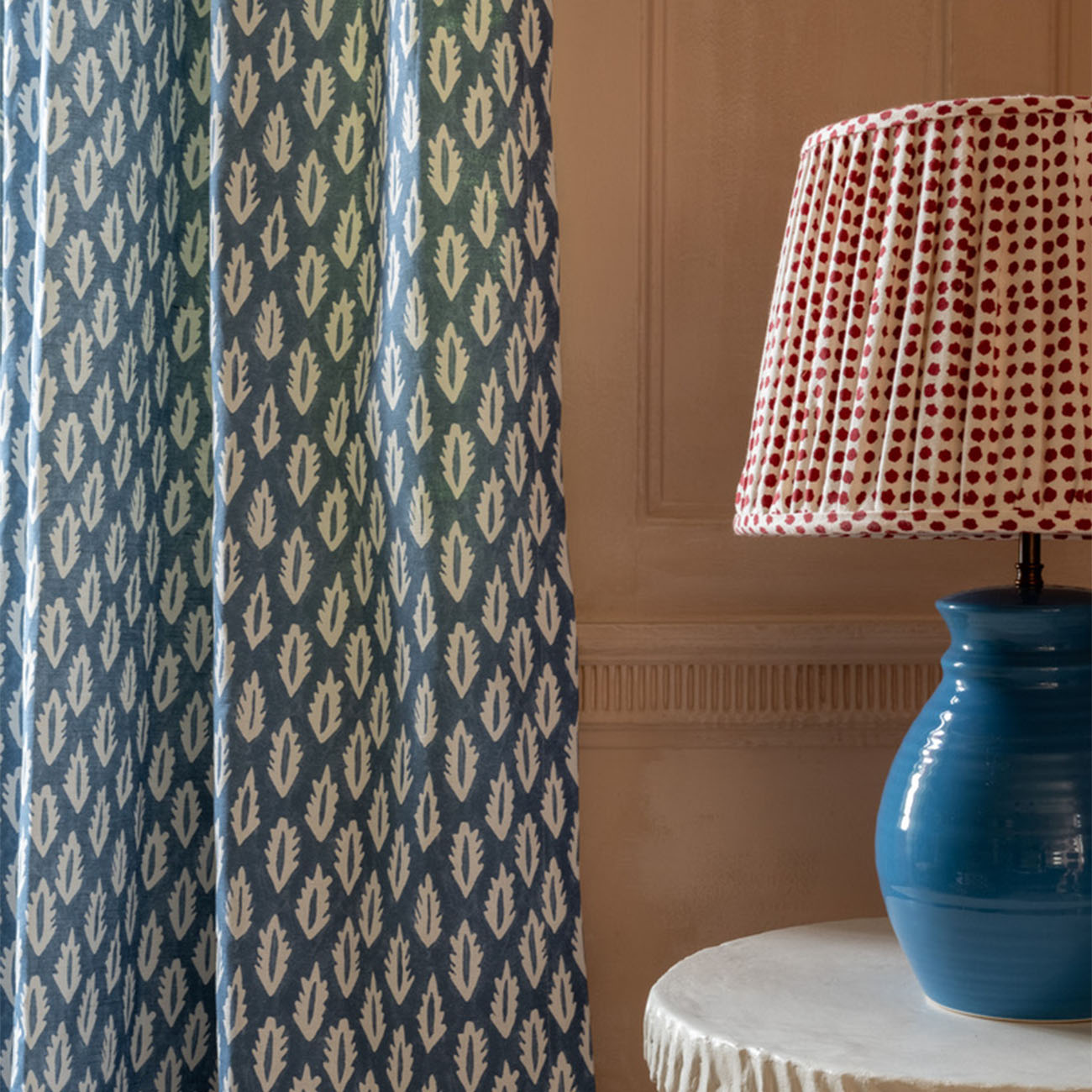 Blue Forest Printed Linen Cotton Fabric - Soft & Breathable for Home Decor, DIY Crafts & Upholstery Projects