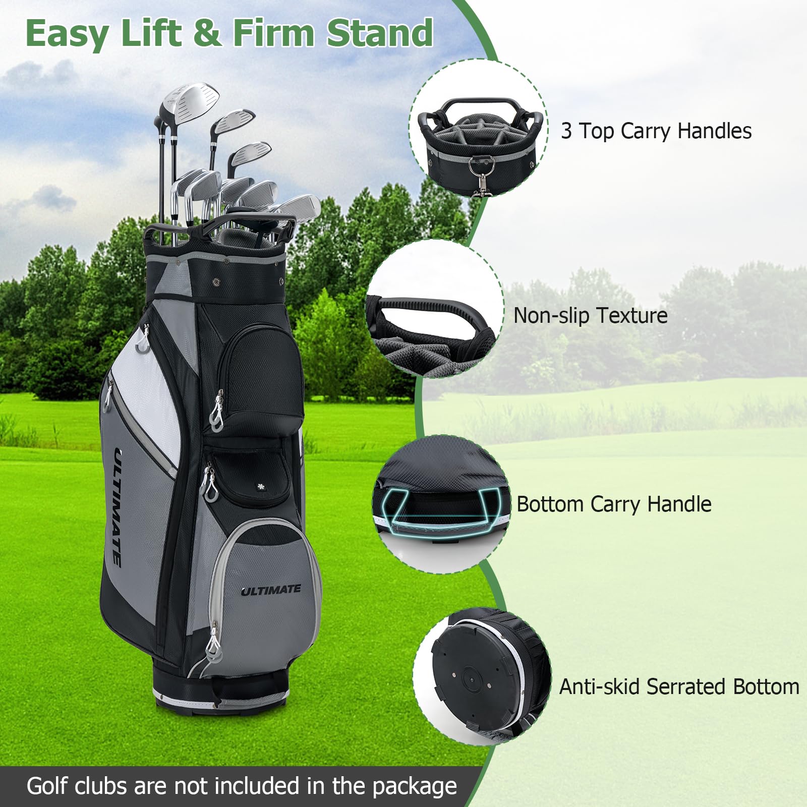 **Tangkula 14-Way Golf Cart Bag - Lightweight Waterproof Golf Club Bag with Cooler Pocket, Rain Hood & Shoulder Strap - Ideal for Men & Women Golfers on the Course**    *(Use Case: Perfect for golf tournaments, driving ranges, and casual rounds with durable storage for clubs, accessories, and drinks.)*
