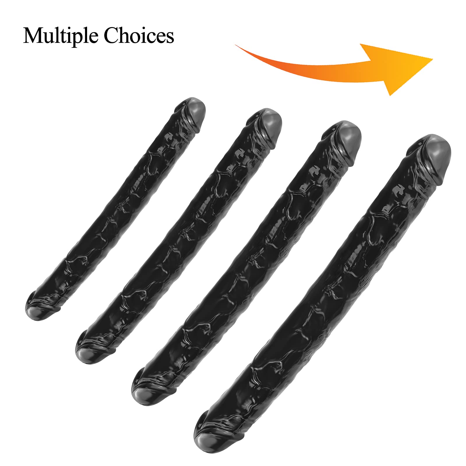 13.4x1.5 Inch Flexible Double-Ended Dildo - Extra Long Black Adult Sex Toy for Couples & Lesbian Play - Perfect for Shared Pleasure & Strap-On Fun