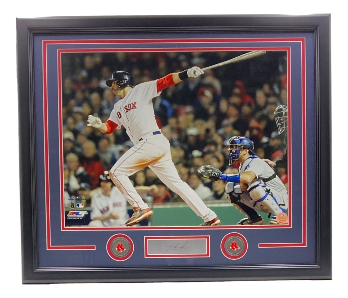 Authentic JD Martinez Framed 16x20 Boston Red Sox Photo with Laser Engraved Signature - Perfect for Baseball Fans, Sports Memorabilia Collectors, and Man Cave Decor