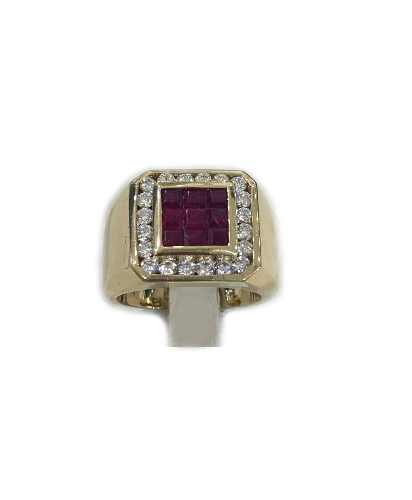 14K Yellow Gold Men's Ruby Ring - Elegant & Durable Jewelry for Gifts, Weddings & Special Occasions