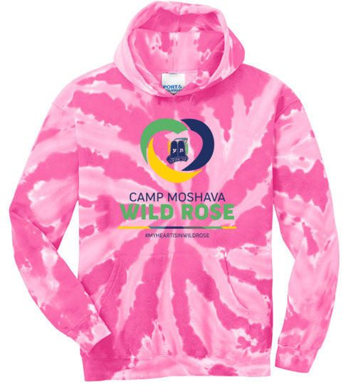 My Heart is in Wild Rose Tie Dye Hooded Sweatshirt | Women's Fashion Pullover | Cozy Casual Wear for Outdoors & Lounge