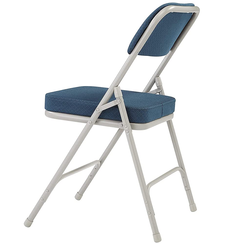 National Public Seating 3215 3200 Series 2 Inch Vinyl Upholstered Folding Chairs - Set of 4, Royal Blue - Perfect for Events, Parties, and Banquets