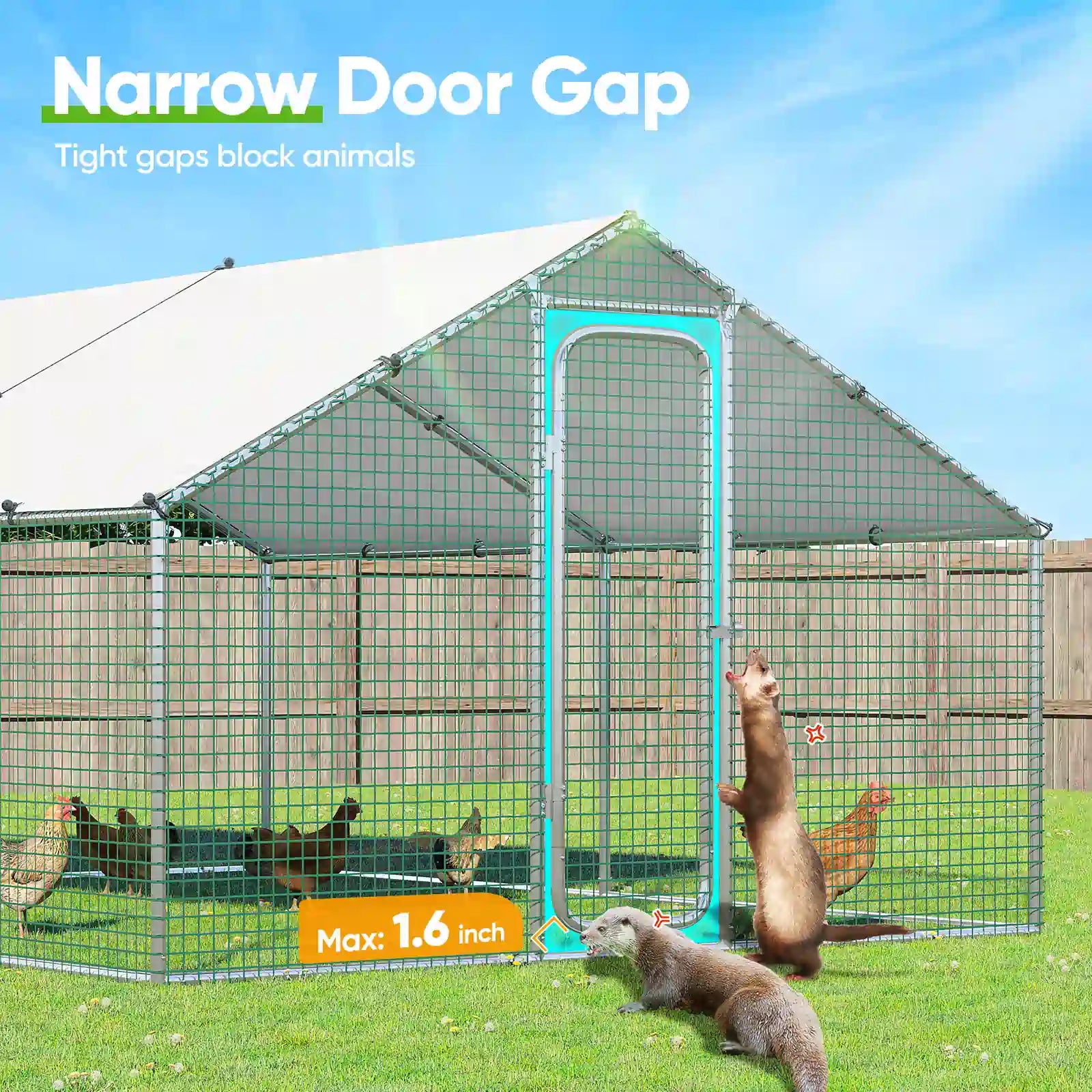 Large Metal Chicken Coop Run - Durable Outdoor Poultry Pen for Hens & Roosters - Perfect for Backyard Farming & Free Range Chicken Keeping