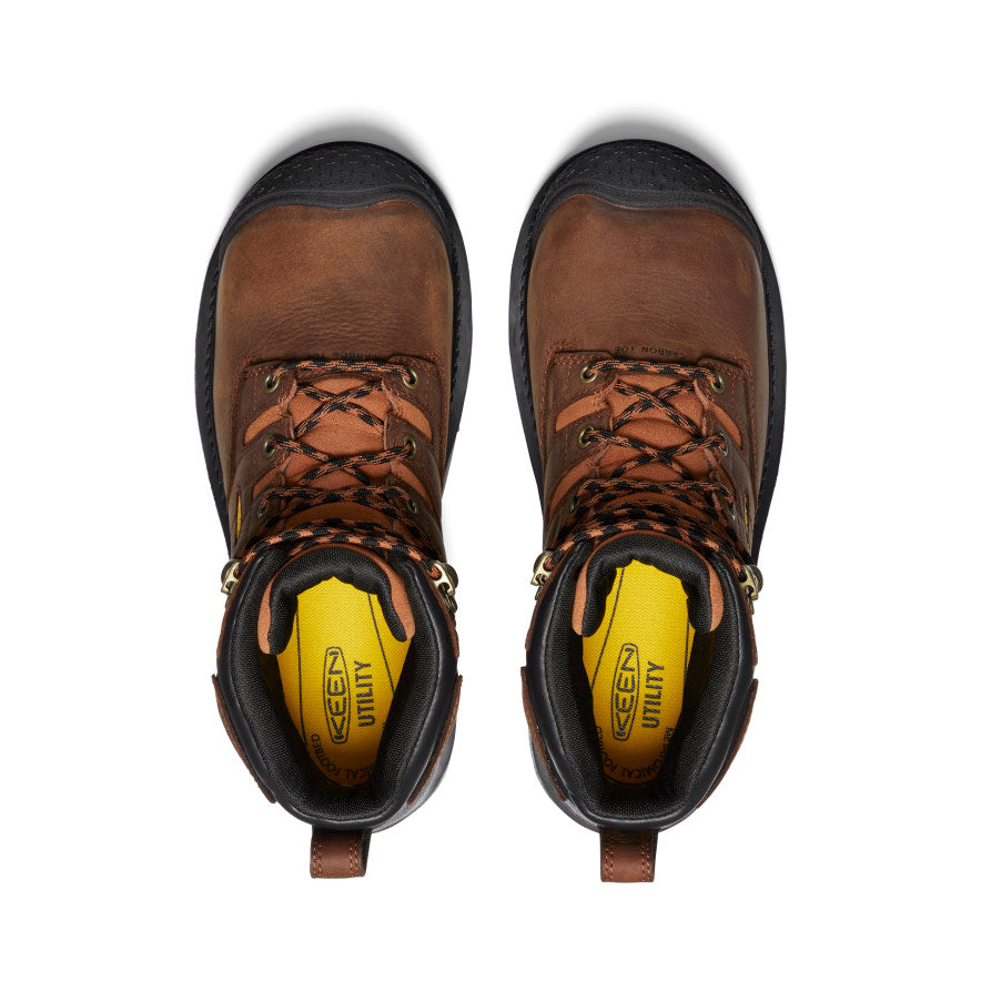 **Men's Camden 6 Waterproof Work Boot with Carbon Toe - Leather Brown/Black - Durable & Comfortable for Construction, Hiking & Outdoor Work**
