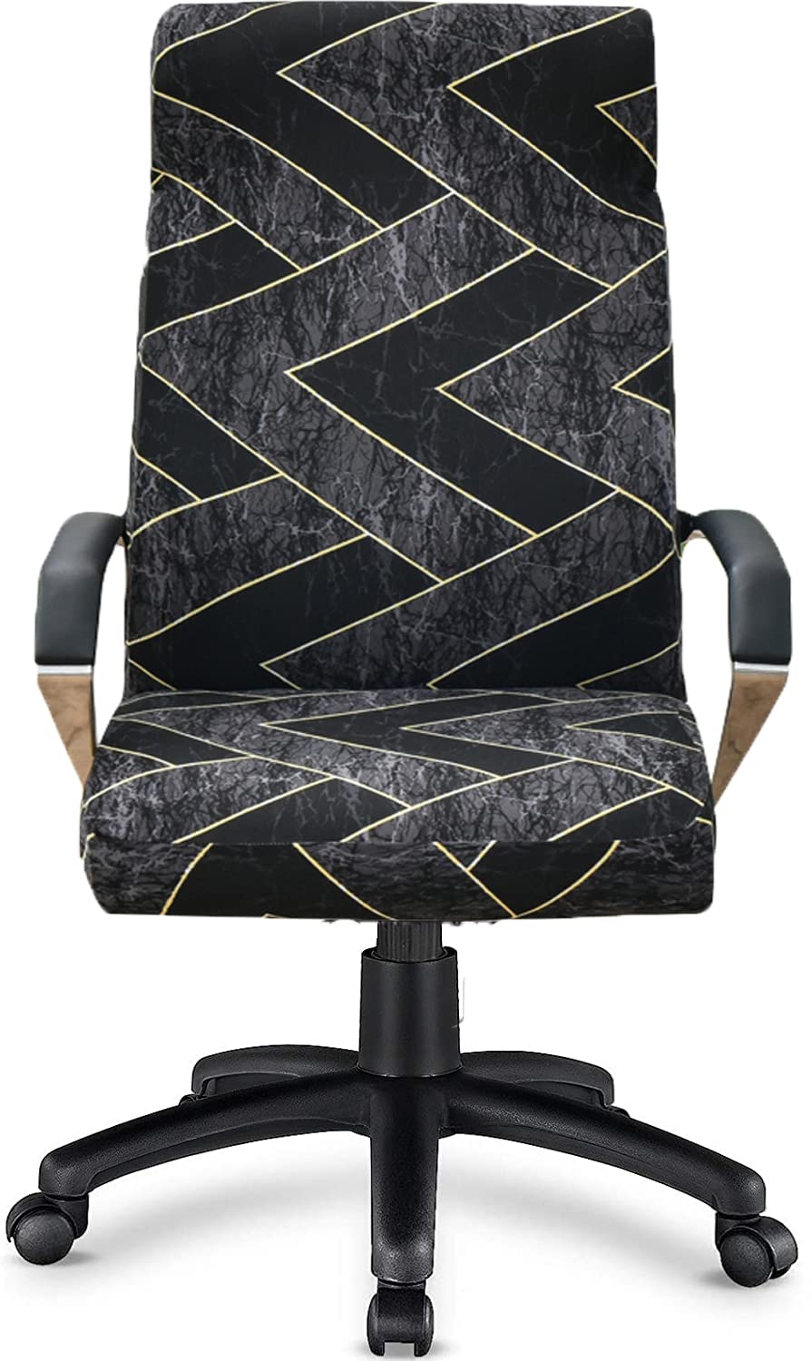 Deisy Dee Stretchable Office Chair Covers - Breathable Computer Desk Chair Protector for Executive & Boss Chairs | Perfect for Home Office, Conference Rooms & Workstations