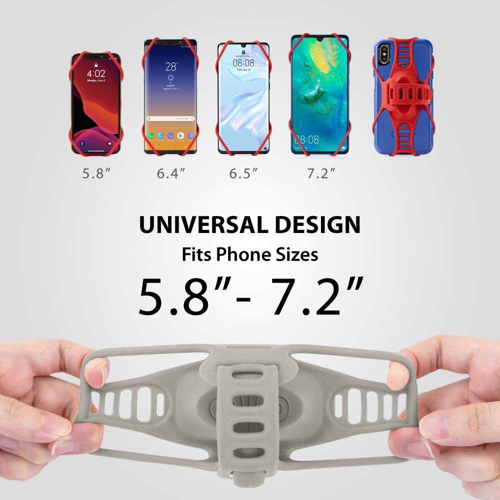 BONE Bike Tie Pro 3 Universal Bike Phone Mount Holder - Compatible with iPhone 14/13/12/11 Pro Max, Galaxy S24/S23/S22/S21/S20/Note Series - Fits 5.8