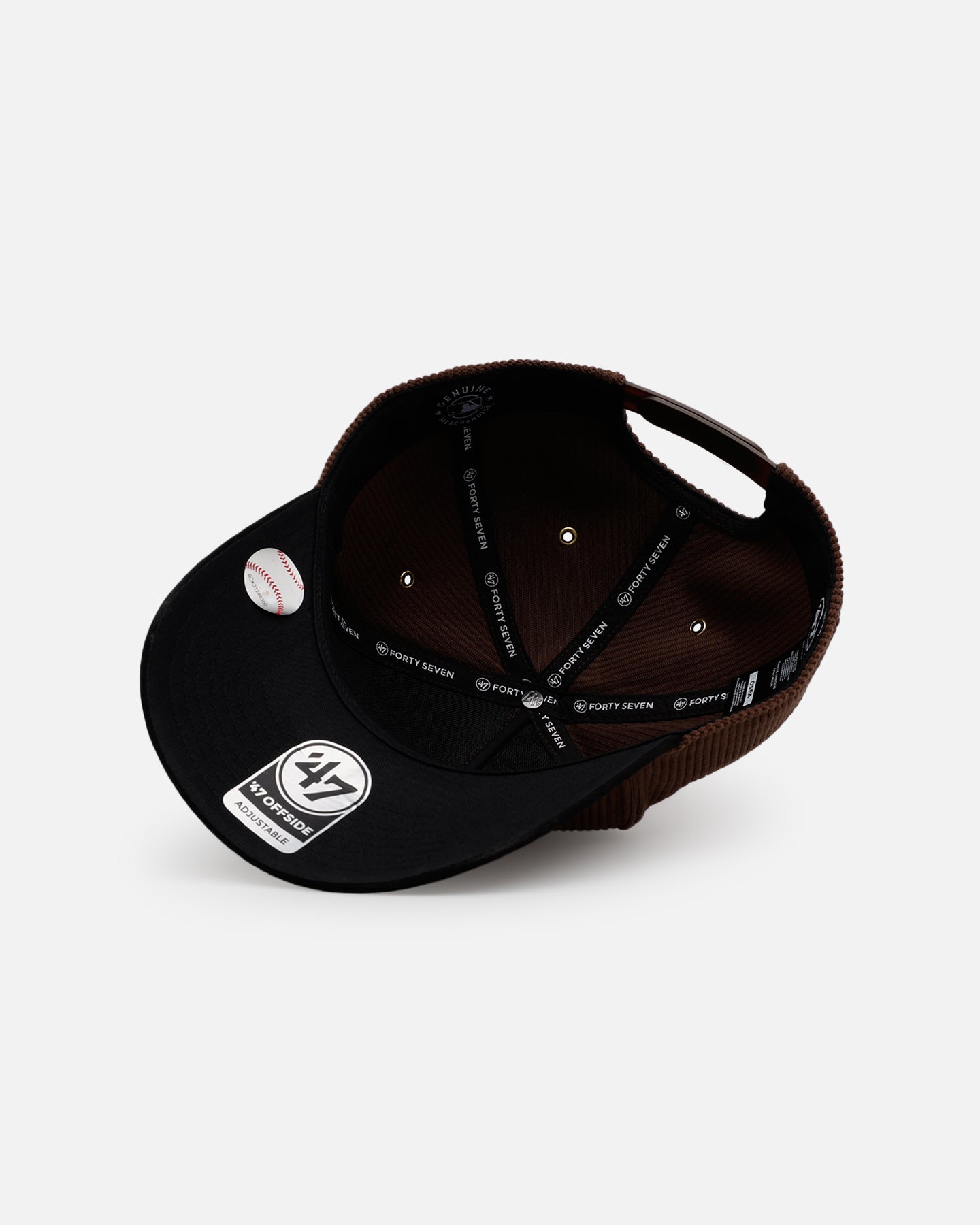 47 Brand Atlanta Braves 'Barren' Snapback Hat - Adjustable Corduroy Baseball Cap in Brown/Black for Men & Women - Perfect for Sports Games, Casual Outfits and Braves Fan Collections