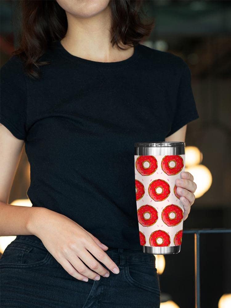 Insulated Glazed Donuts Tumbler - 20oz Stainless Steel Travel Mug with Lid & Straw - Cute Unisex Coffee Cup for Office, Gym & Outdoor Activities