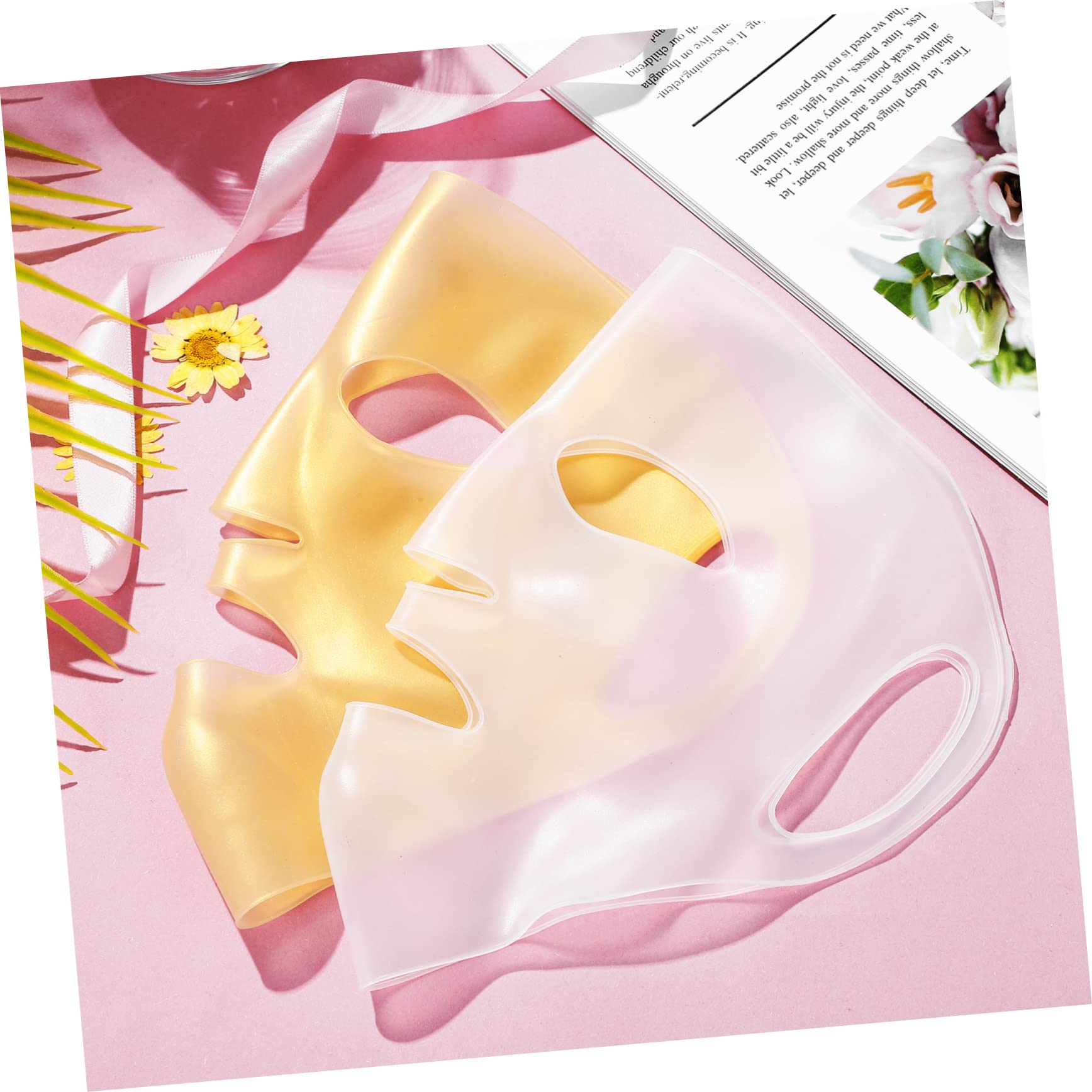 Reusable Silicone Face Mask Cover - 3 Pack Washable Beauty Mask Applicator for Sheet Masks | Skincare Routine, Spa Day, At-Home Facial Treatment