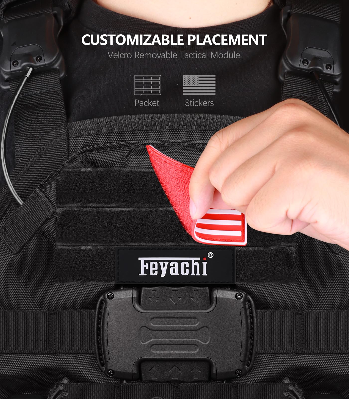 Feyachi Magnetic Tactical Vest Bulletproof - TM 20 Airsoft Vest with MOLLE System | Quick Release One-Button Disassembly | Perfect for Airsoft, Paintball & Tactical Training