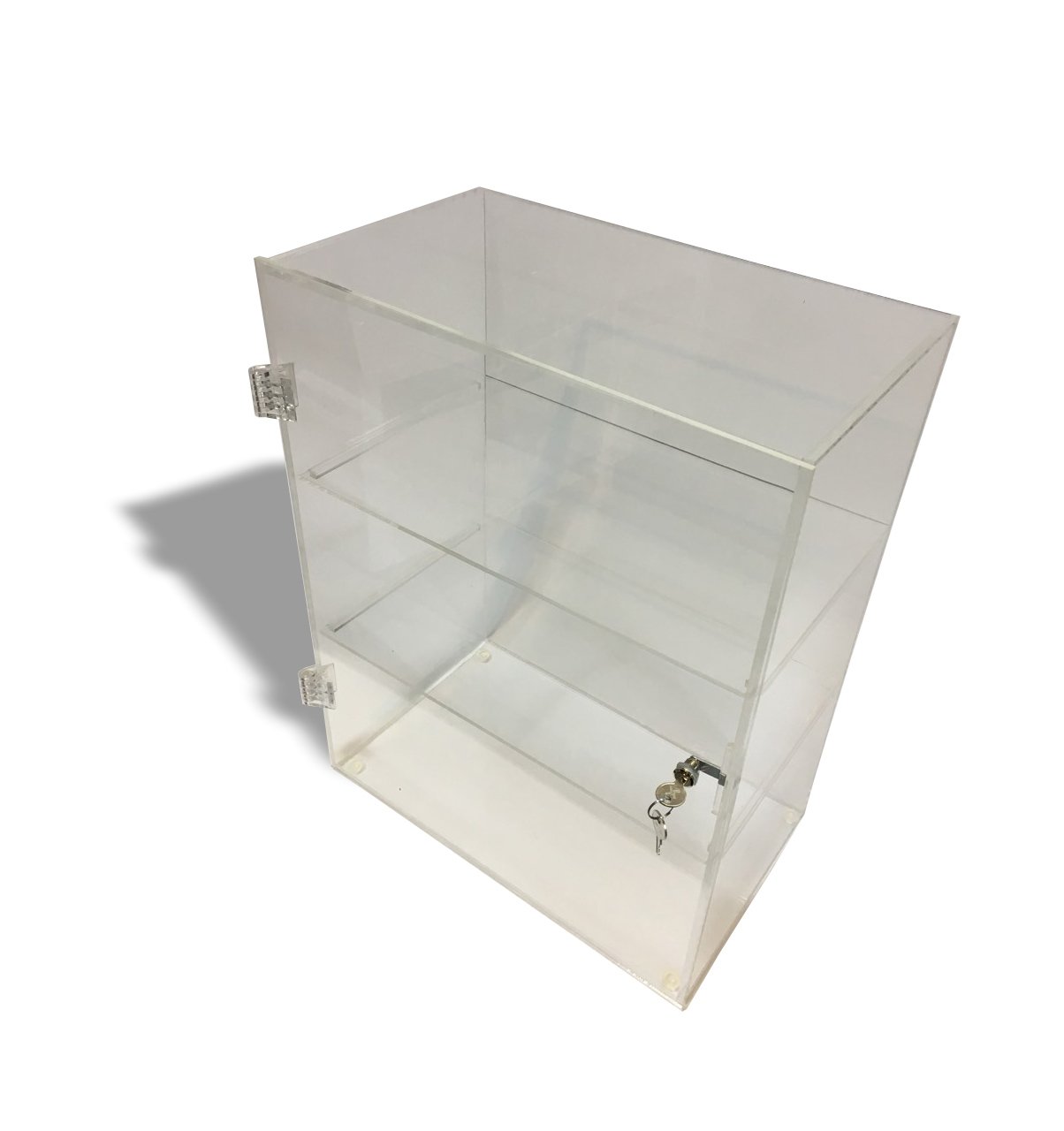 3-Tier Large Acrylic Lockable Display Case - Clear Bakery, Retail Store & Restaurant Showcase Cabinet for Pastries, Jewelry & Merchandise Display