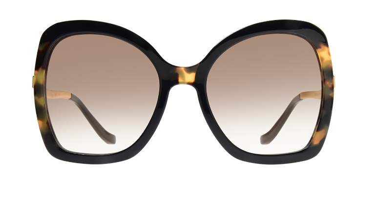 Elie Saab ES 026/G/S Havana/Brown Gradient Square Women's Sunglasses