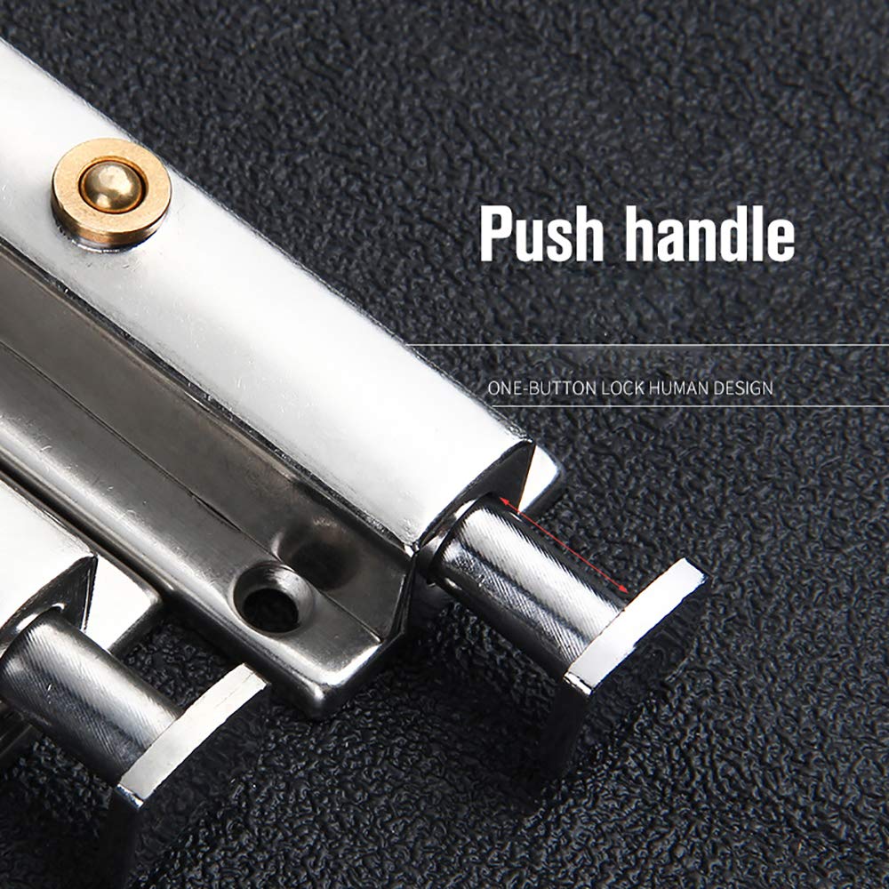6 Inch Stainless Steel Self-Locking Barrel Bolt - Heavy Duty Sliding Door Latch Lock for Barn Doors, Sheds & Gates (Weatherproof & Rust-Resistant)