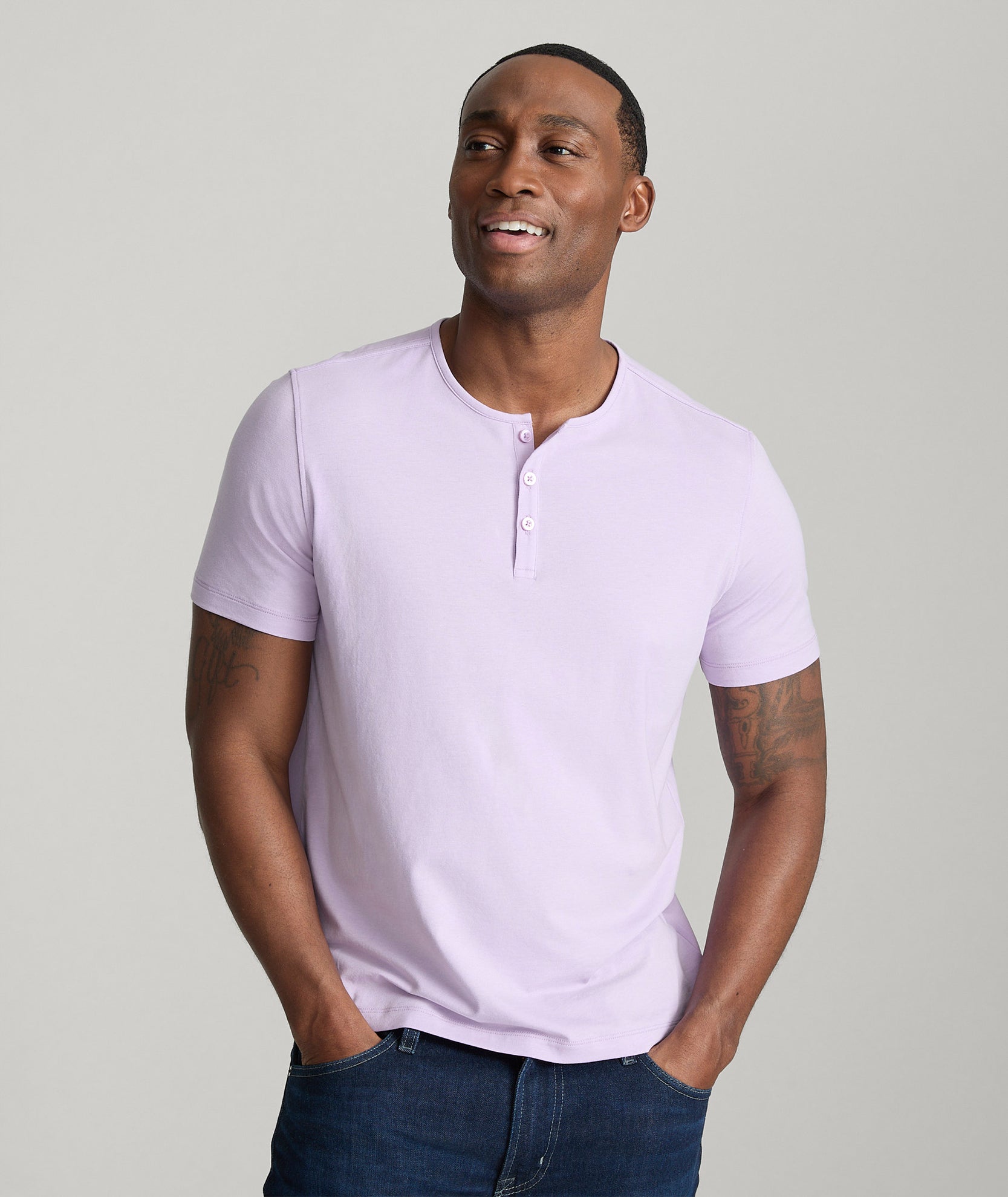 EcoSoft™ Men's Short Sleeve Henley Shirt - Breathable Cotton Casual Top for Everyday Wear, Work & Outdoor Activities