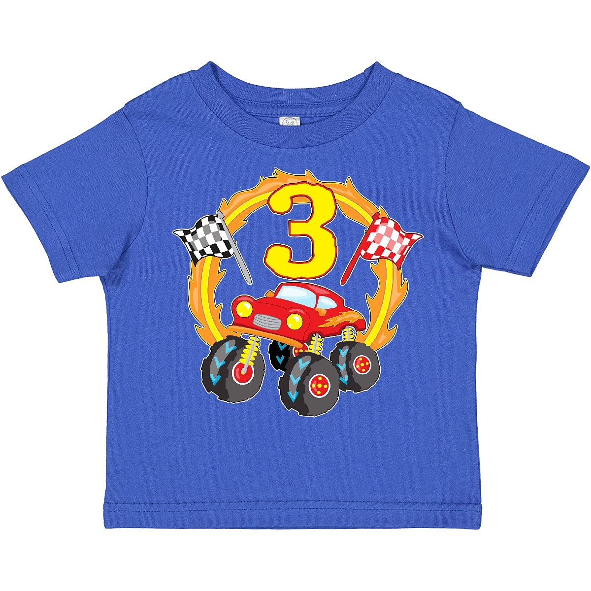 Inktastic Monster Truck 3rd Birthday Toddler T-Shirt for Boys - Cute Graphic Tee for 3 Year Old Kids - Perfect Birthday Gift & Playdate Outfit