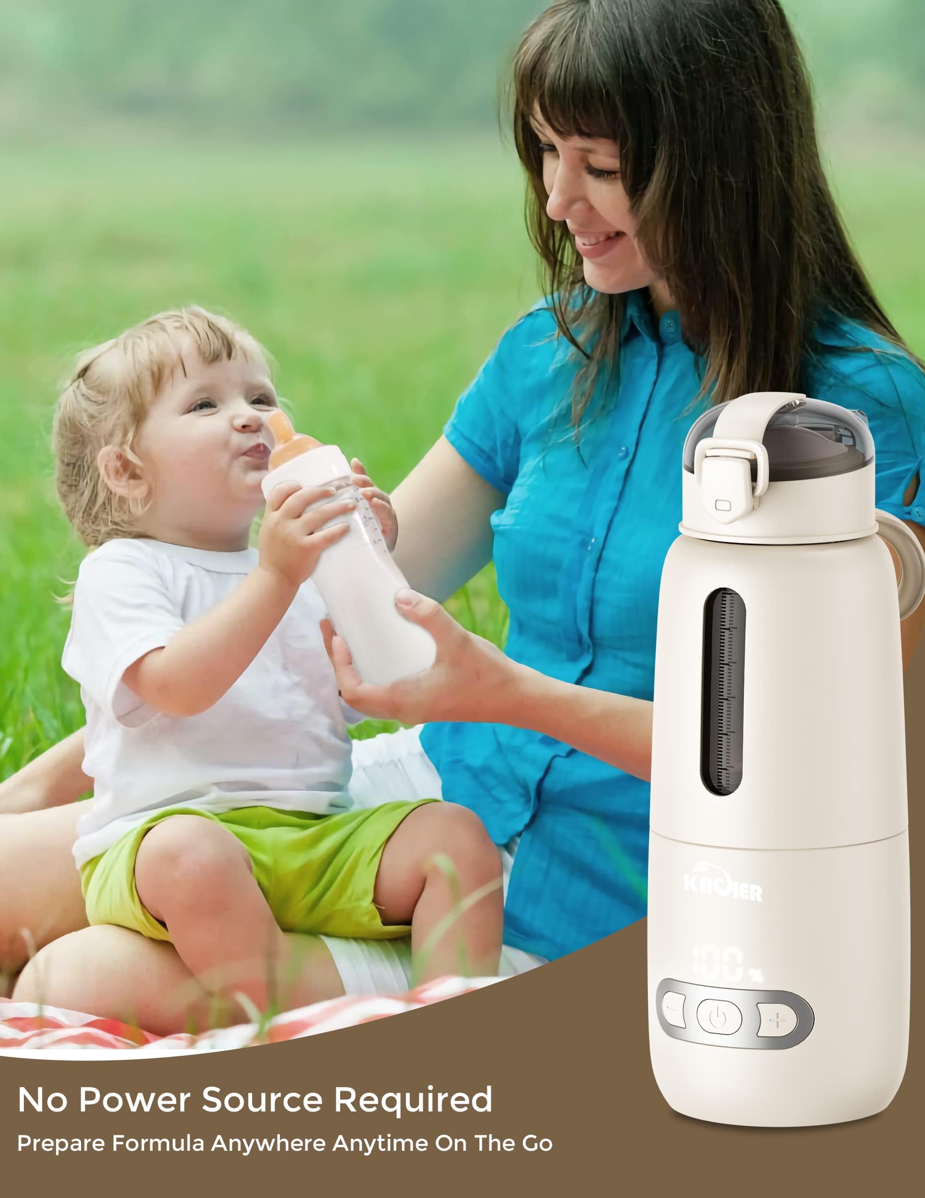 Portable Baby Bottle Warmer with 13500mAh Battery - Travel Essential for Breastmilk & Formula - Perfect for Flying, Road Trips & On-the-Go Parents - Must Have Baby Gear 2024