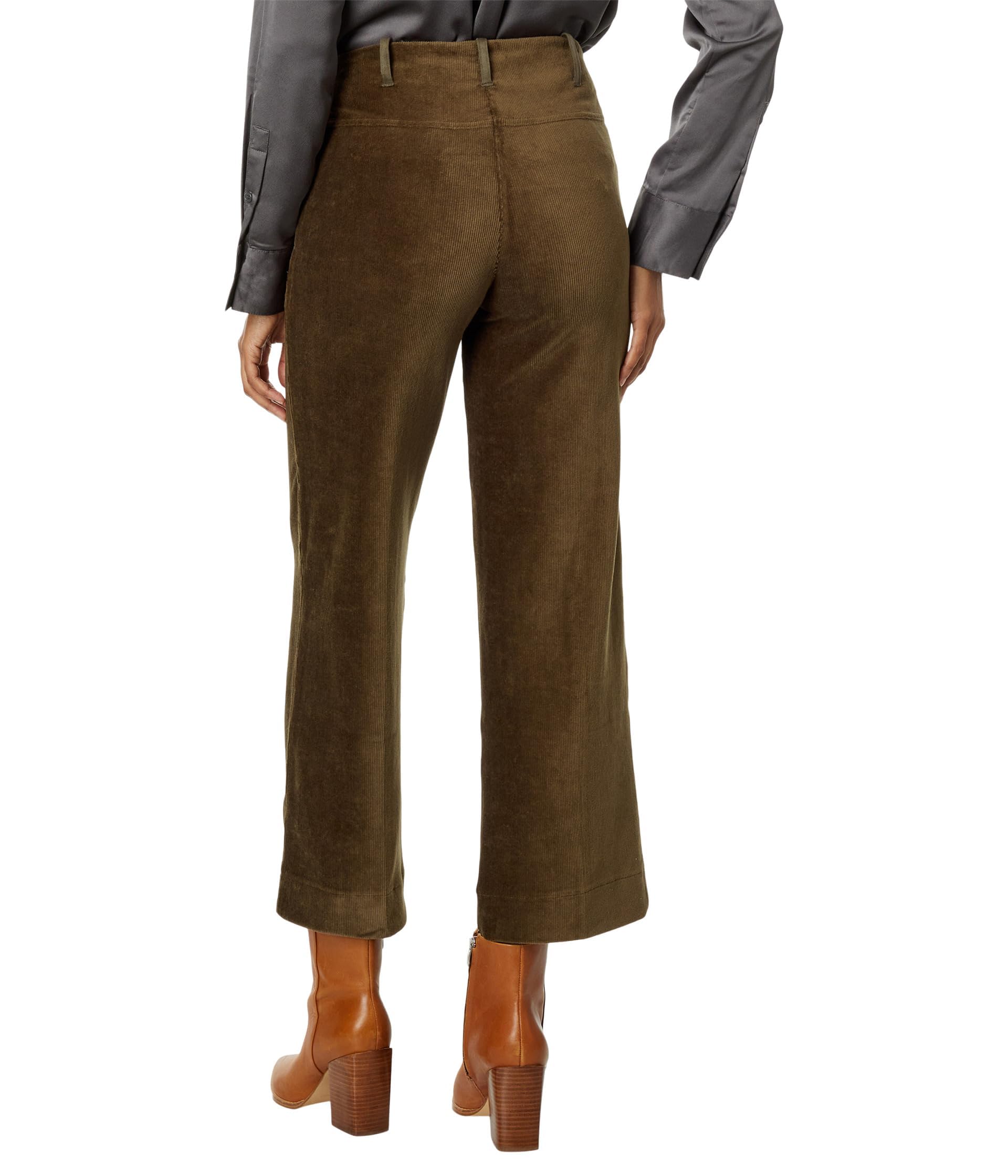 Lysse Kristina Stretch Baby Cord Crop Wide Leg Pants - Comfortable High-Waisted Casual Pants for Women, Perfect for Yoga, Lounge, and Everyday Wear